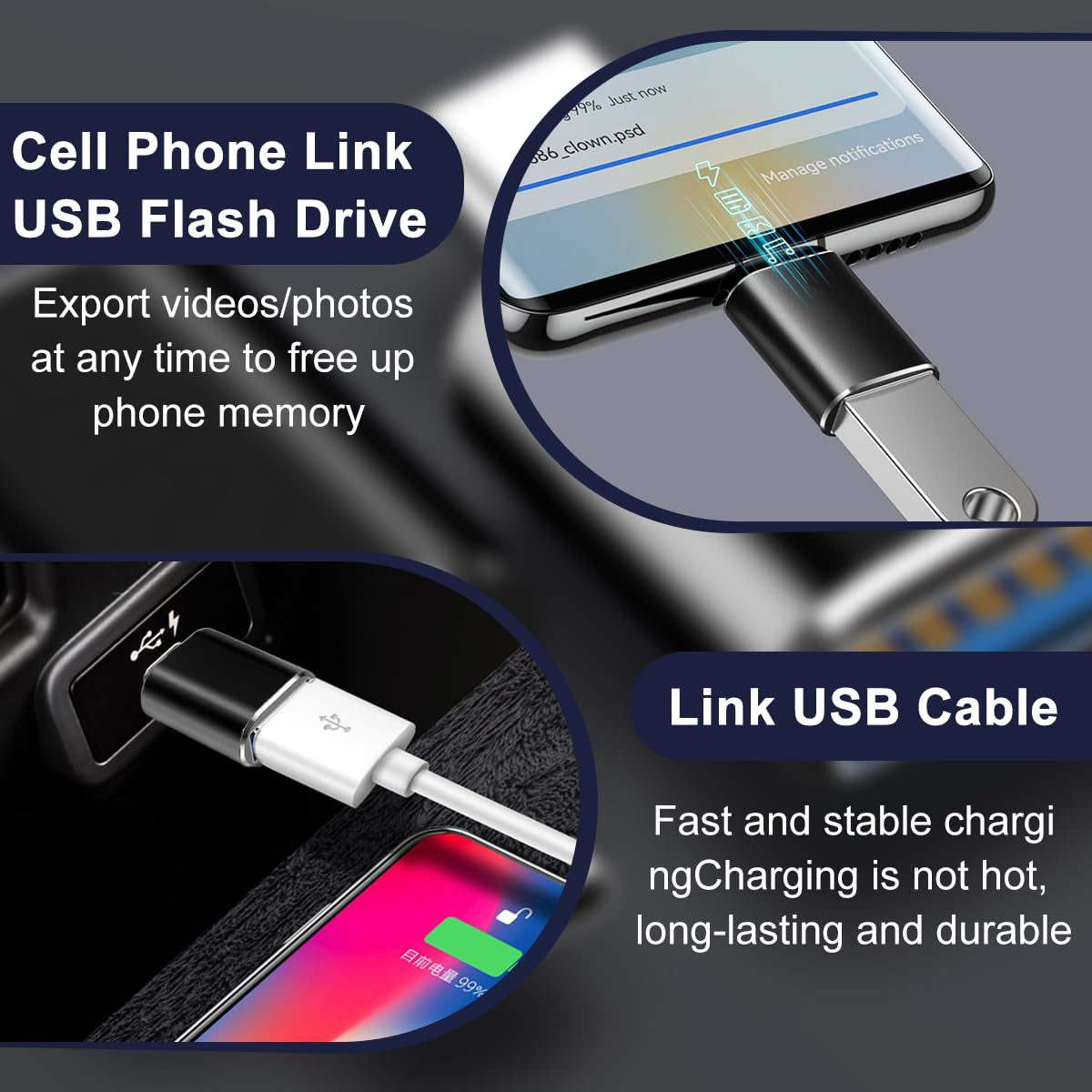 Yuexitech 4-Pack Micro USB to USB C Adapter Converter, USB 3.2 Female to Type C OTG Adapter - Compatible with iPhone 15 Pro Max/MacBook Air/iPad Pro/Galaxy S24/S23/S22 - Fast Data Transfer & Charging - Perfect for Travel, Office & Home Use