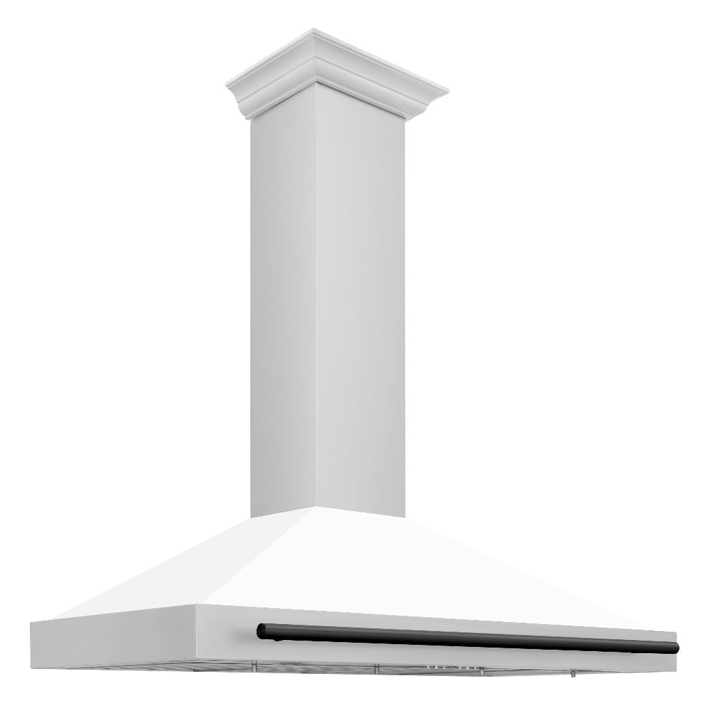 ZLINE KB4STZ WM48 48-Inch Convertible Stainless Steel Range Hood with White Matte Shell - Professional Kitchen Ventilation for Home Chefs | Perfect for Modern Kitchens, Open-Concept Homes & Gourmet Cooking