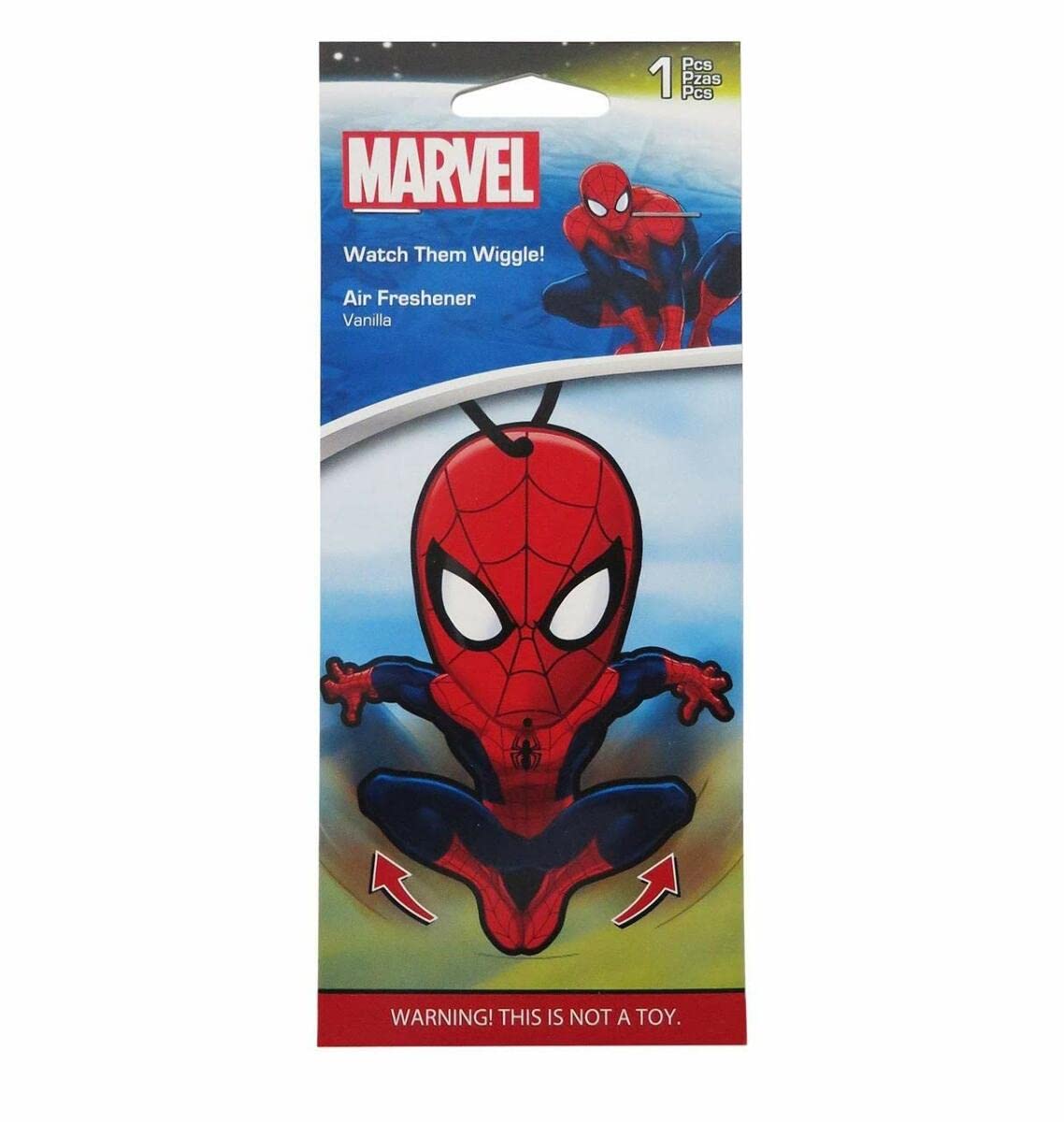 Marvel Spider-Man Car Air Freshener Wiggler - Official Licensed Spiderman Car Accessory for Fans - Perfect for Cars, Trucks & SUVs