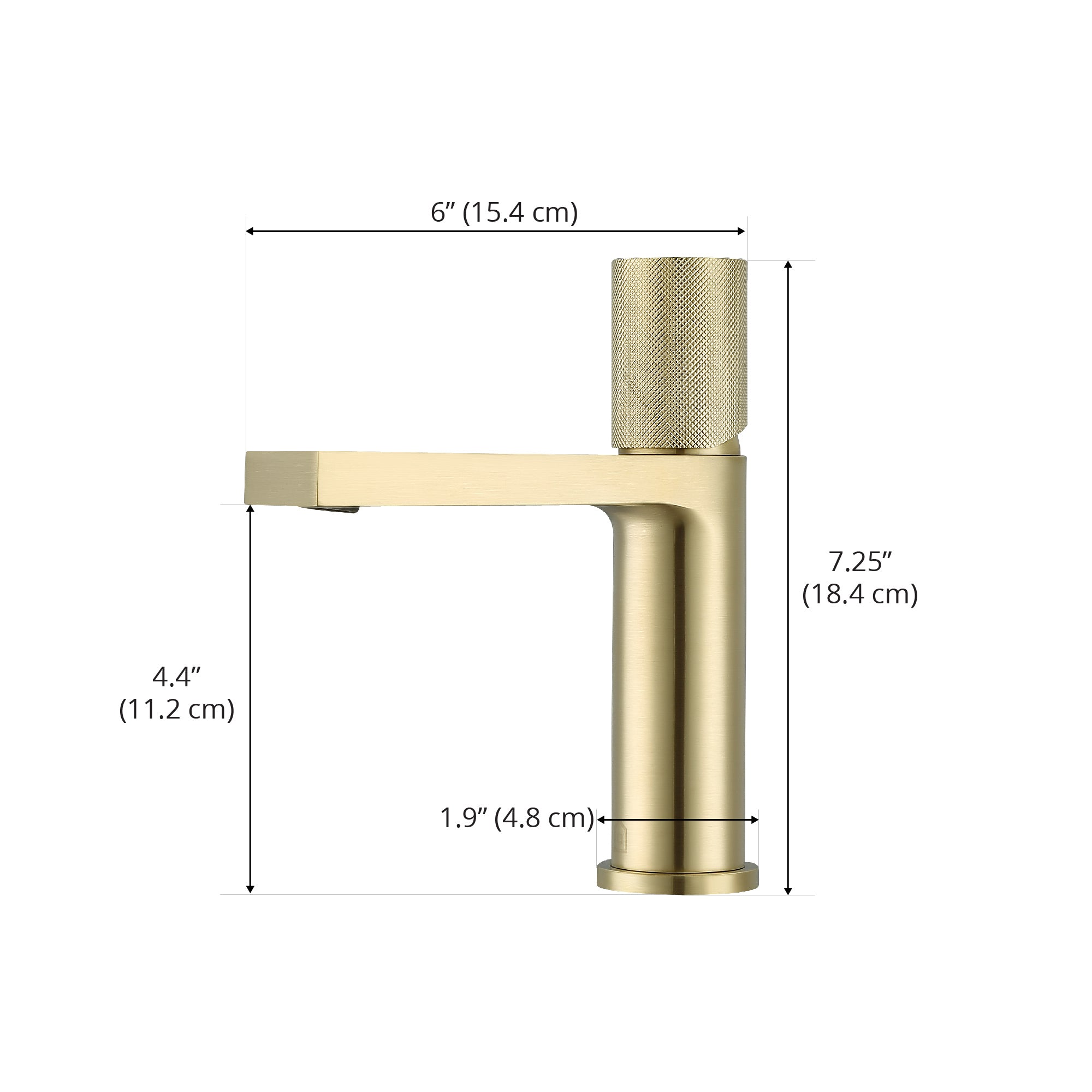 Ancona Isla Single Handle Brushed Champagne Gold Bathroom Faucet - Modern Water-Saving Design for Sink, Vanity & Powder Room