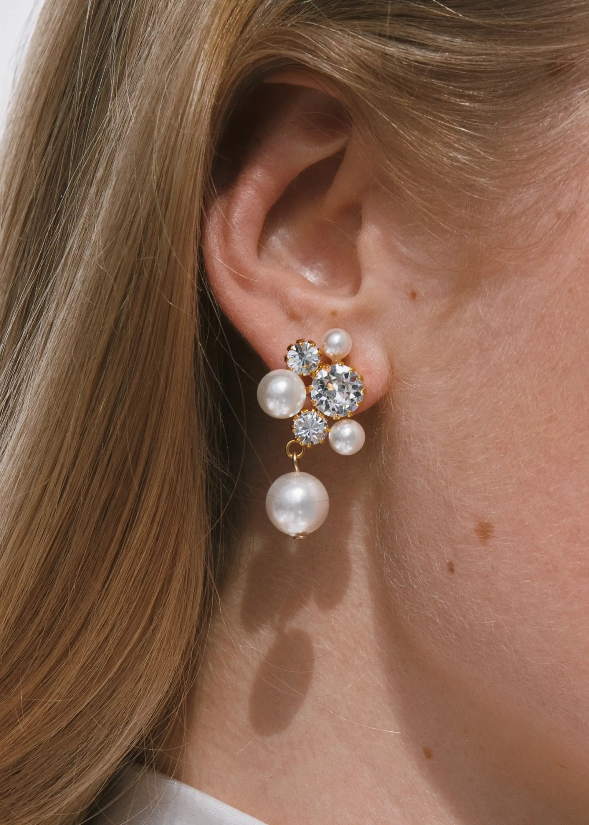 Bristol Crystal Antique Gold Earrings - Elegant Vintage Jewelry for Women, Perfect for Weddings, Parties & Special Occasions
