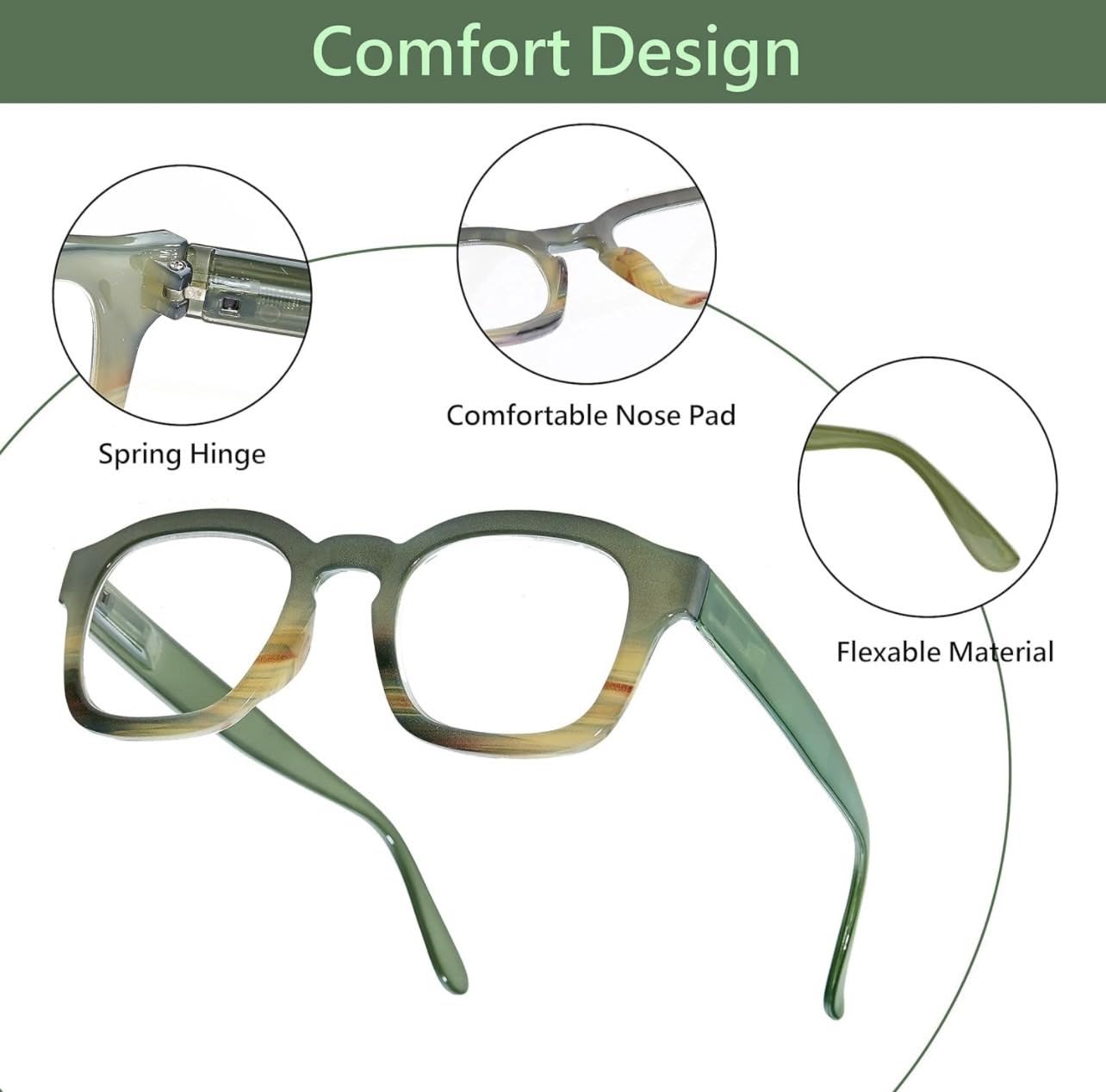 Trendy Women's Blue Light Blocking Reading Glasses with +0.00 to +3.00 Strength - Stylish Computer & Book Reading Glasses for Work, Study & Screen Time