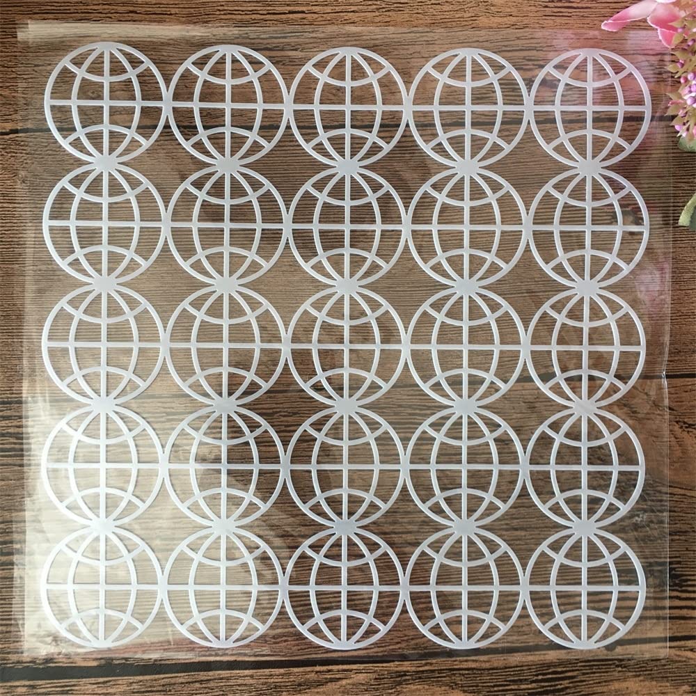 20x20cm Reusable Wavy Shell Stencils for Painting - DIY Craft Stencil Templates for Home Decor, Wall Art & Scrapbooking Projects
