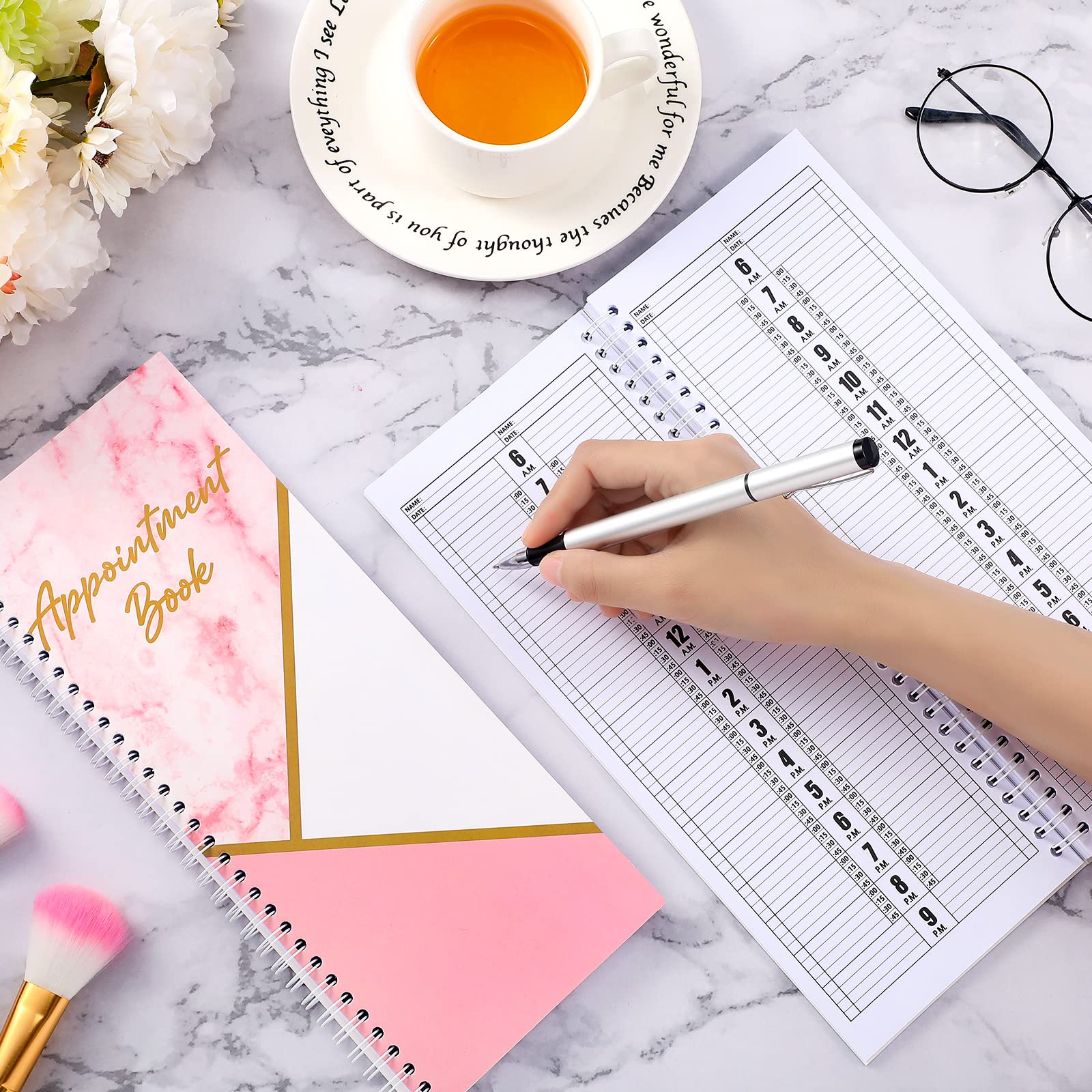 Gersoniel 2-Pack Undated Weekly Planner for Salon & Hairstylists - 11.2 x 4.5 Inch Appointment Book, Daily Schedule Organizer for College, Office & Home Use - Perfect for Stylists, Students & Professionals