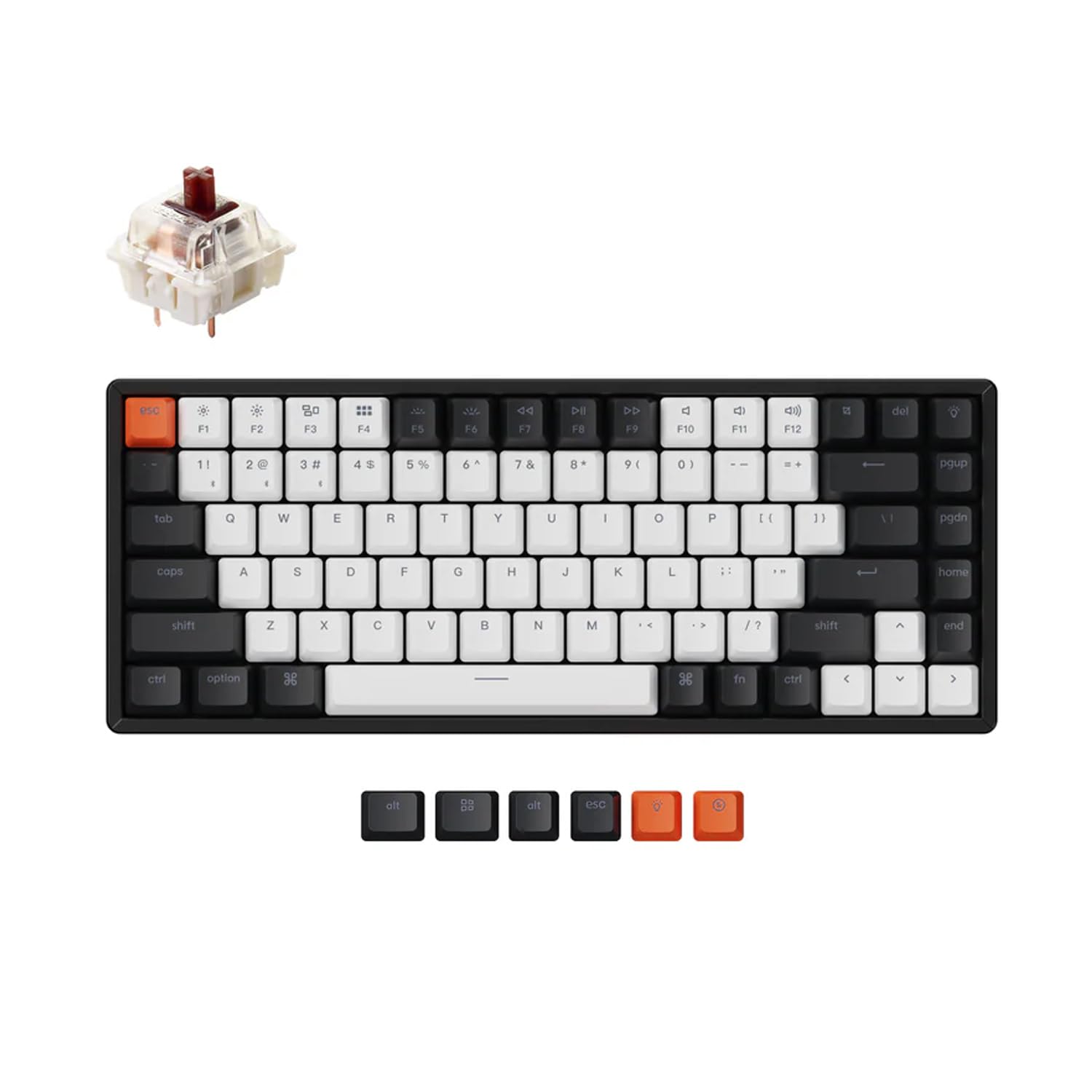 Keychron K2 V2 Wireless Mechanical Keyboard - 75% Compact 84-Key RGB Backlit, Hot-Swappable Gateron G Pro Brown Switch, Aluminum Frame for Mac & Windows (Bluetooth/USB Wired) - Perfect for Gaming, Coding & Office Work