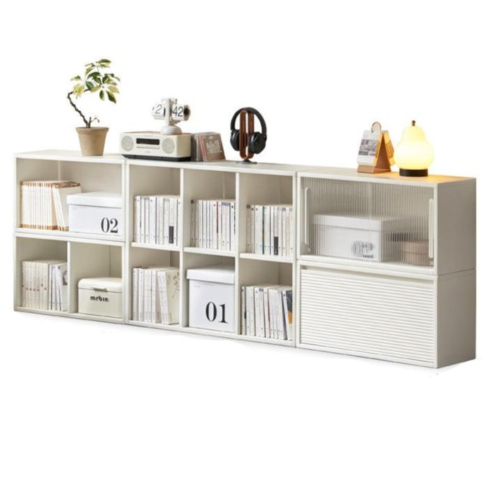 92.5x11.8x29.5 inch / 235x30x75 cm / white color / Combination bookcase six-grid cabinet