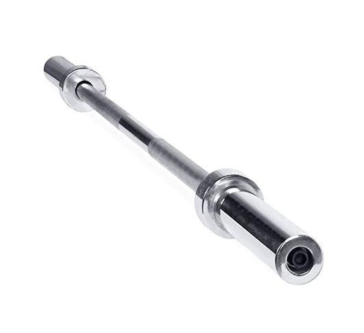 5 Foot Shorty Chrome Olympic Bar - 45LB Weightlifting Bar for Home Gym & Strength Training - Perfect for Limited Spaces & Beginners