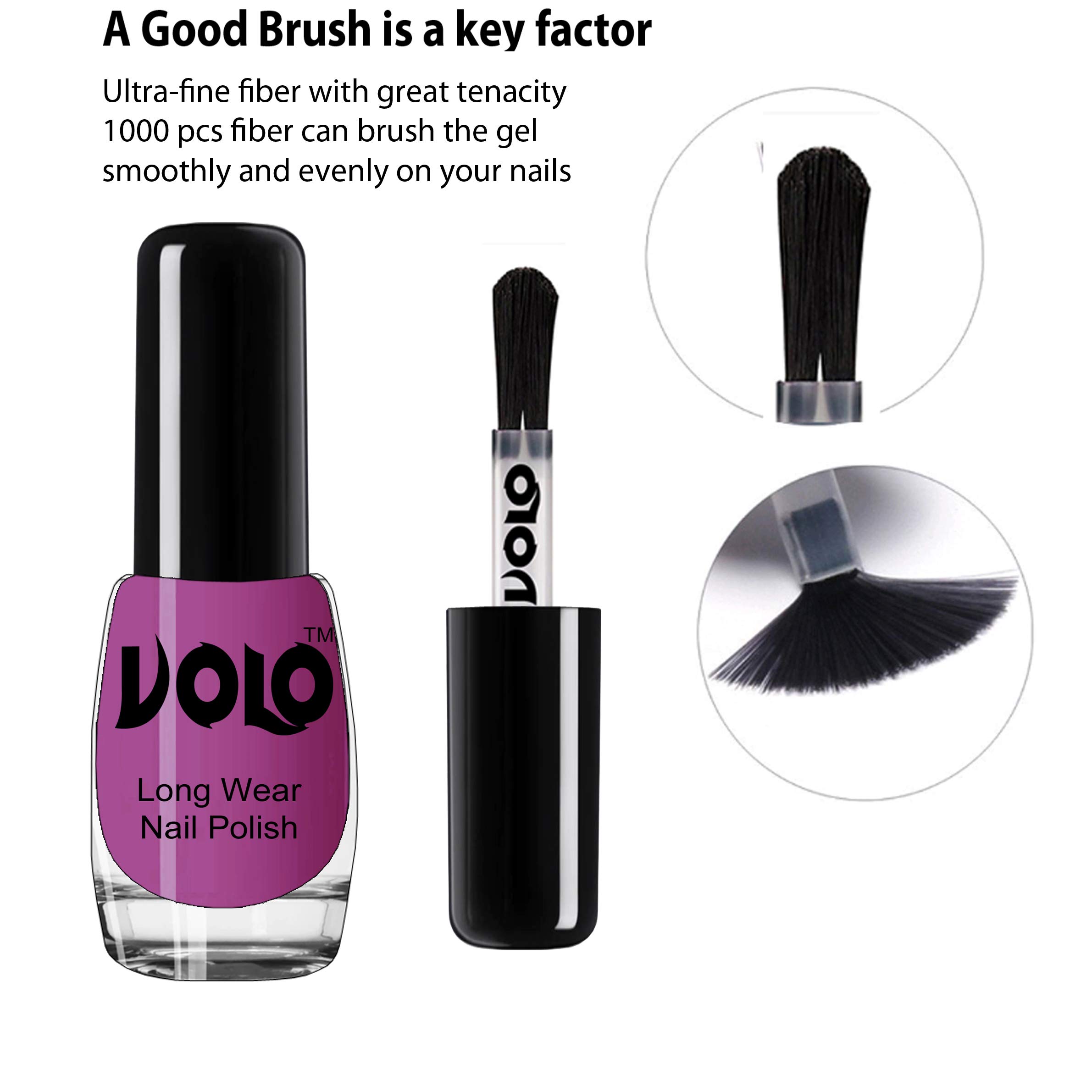 Volo Non-Toxic 12-Piece Shine Nail Polish Set - Light Purple, Pink Nude, Mint & More Vibrant Colors | Long-Lasting, Vegan & Cruelty-Free Nail Polish Kit for Manicure, Pedicure & Nail Art