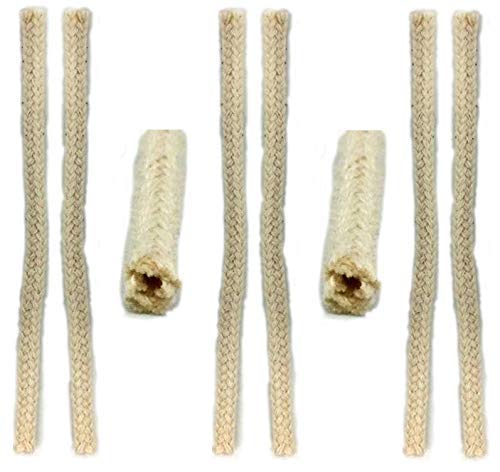 10ft x 3/16in Round Braided Cotton Replacement Wick - Turbo Air Core Technology for Kerosene, Alcohol, Oil Lamps, Candle Burners & Lantern Stoves - Perfect for Home Decor, Camping & Emergency Lighting