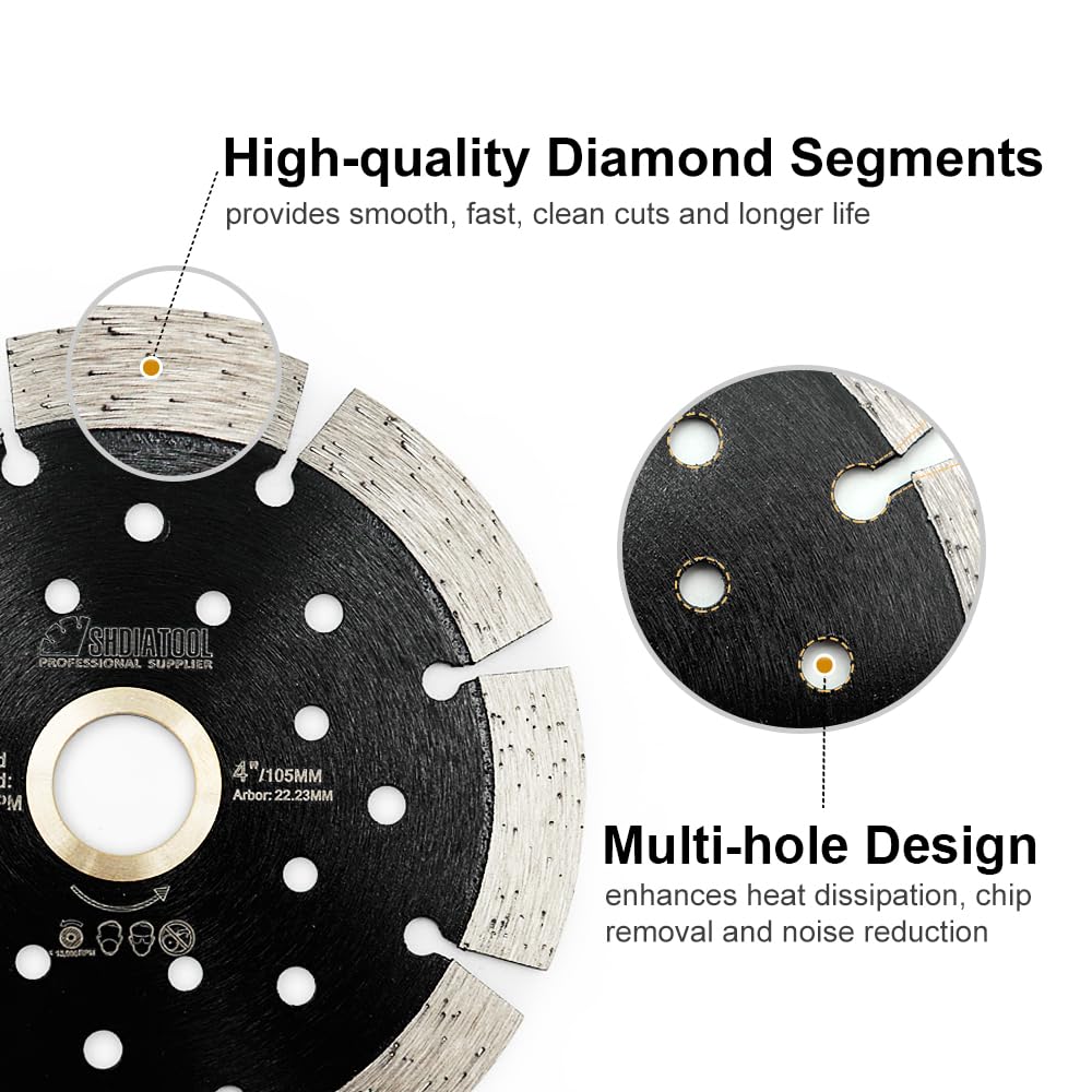 2 Pack 7 Inch Diamond Blades for Angle Grinder - Premium Dry/Wet Segmented Cutting Disc for Concrete, Stone, Brick & Masonry - 7/8 Arbor - Ideal for Construction, Renovation & DIY Projects