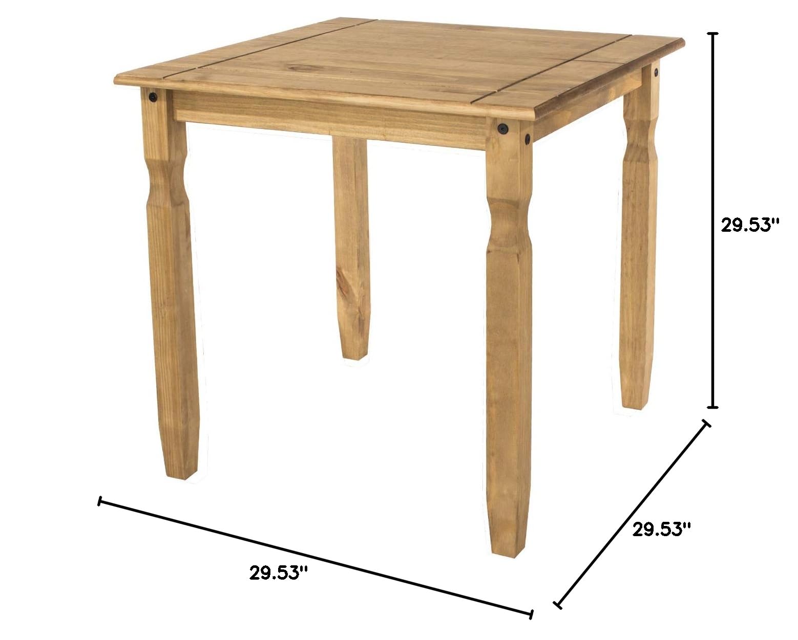 Solid Wood Dining Table - Small Kitchen Table for 2-4 People - Corona Wood Dining Table 29.53