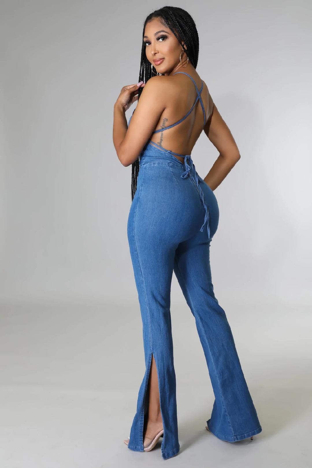 Kelisa Women's Denim Jumpsuit - Stylish Casual Romper for Everyday Wear | Perfect for Outings, Parties & Street Fashion