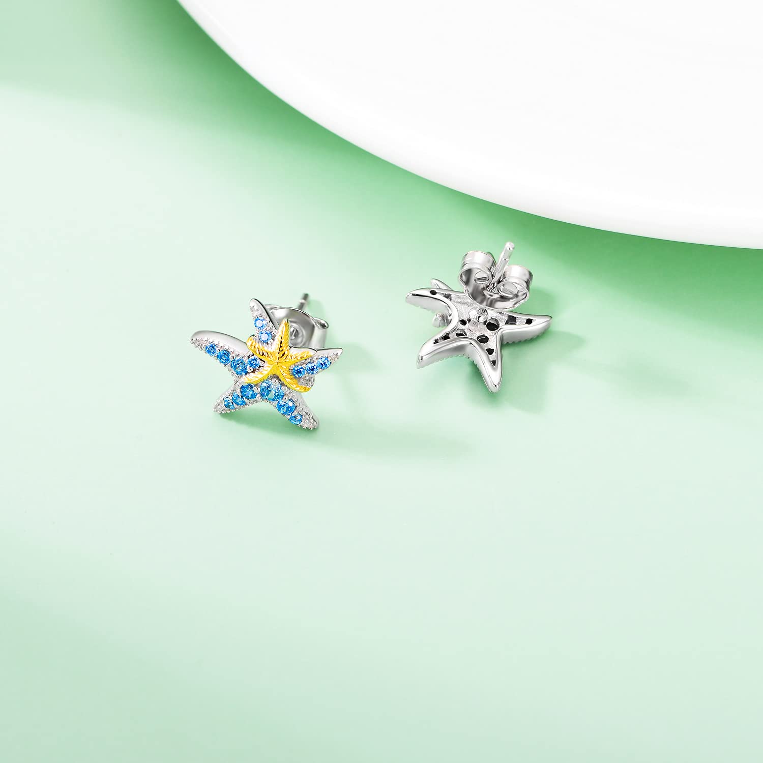 Hypoallergenic Starfish Stud Earrings for Women - Tiny Small Sea Beach Jewelry Gifts - Perfect for Summer Vacations, Beach Weddings & Coastal Fashion Accessories