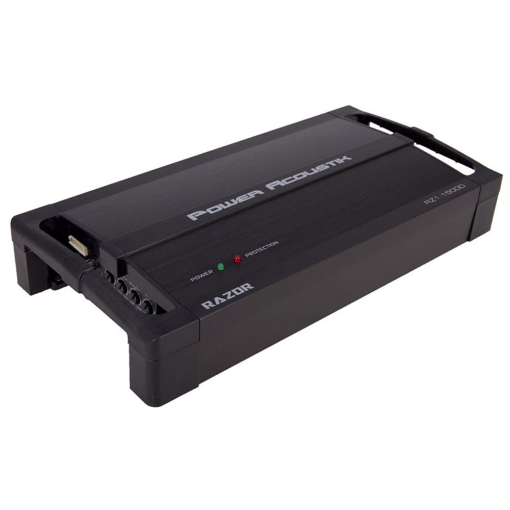 Power Acoustik RZ1 1500D Monoblock Car Amplifier - 1500W RMS, 1 Ohm Stable, Class D, RAZOR Series - Perfect for Car Audio Systems & Bass Boost