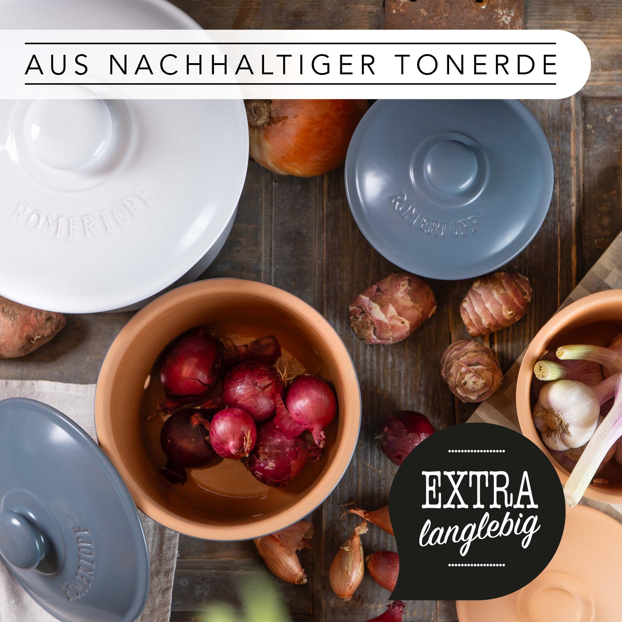 Römertopf Garlic Pot - 12.5cm Natural Terracotta Ceramic Roaster for Baking, Cooking & Serving | Perfect for Garlic, Herbs & Small Dishes | Oven & Tableware Essential