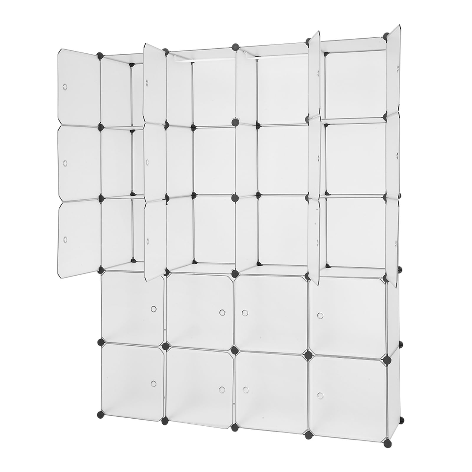 20-Piece Modular Storage Cube Organizer with Translucent Drawers - DIY Plastic Cubby Shelving Unit for Closet, Bookcase & Home Organization | Perfect for Bedroom, Office & Kids Room Storage Solutions