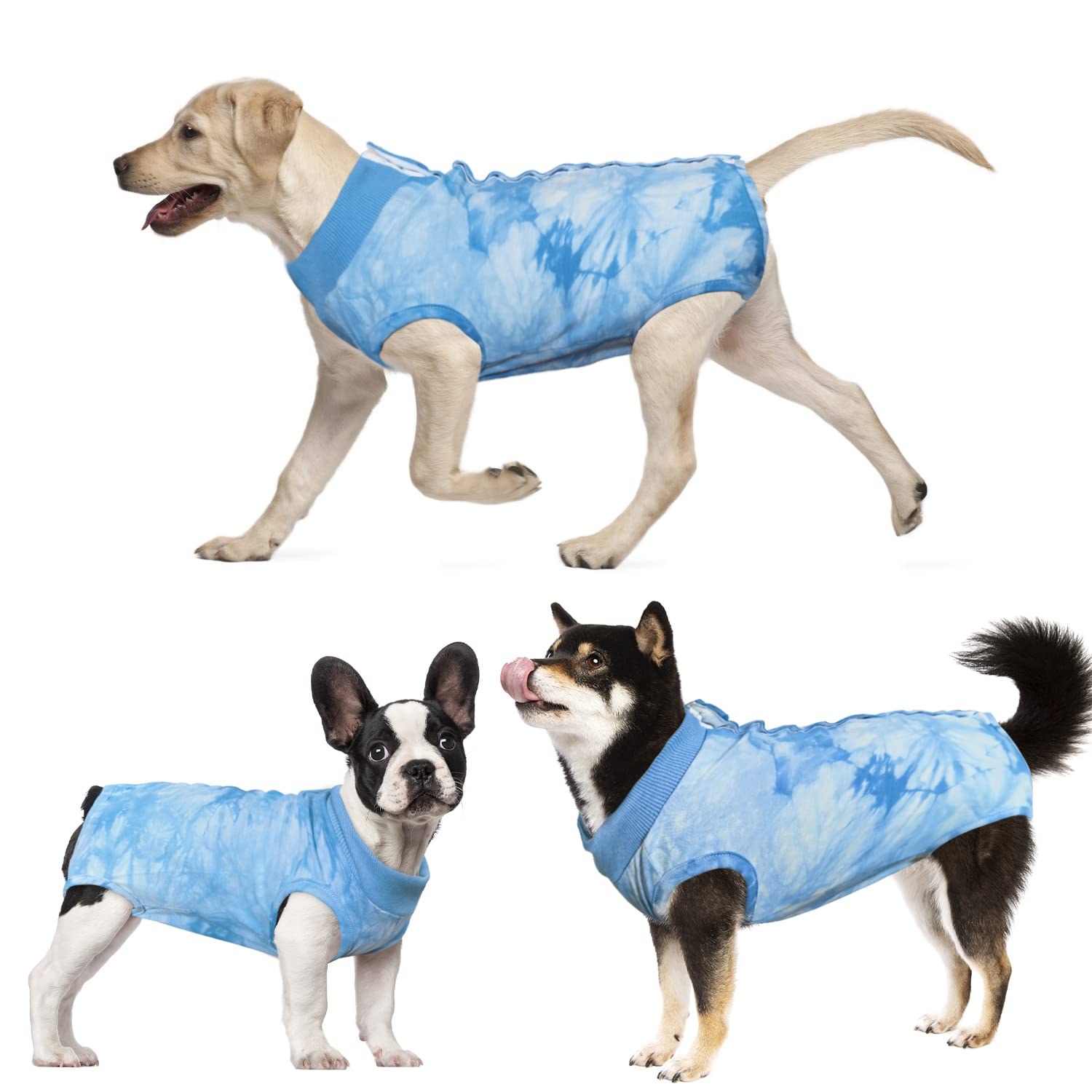 Dog Surgery Recovery Suit - Tie Dye Pet Surgical Onesie for Female Dogs | Cone Alternative After Spay/Neuter | Abdominal Wound Protector | Anti-Licking Suit for Small, Medium & Large Dogs | Perfect for Post-Op Care & Comfort at Home