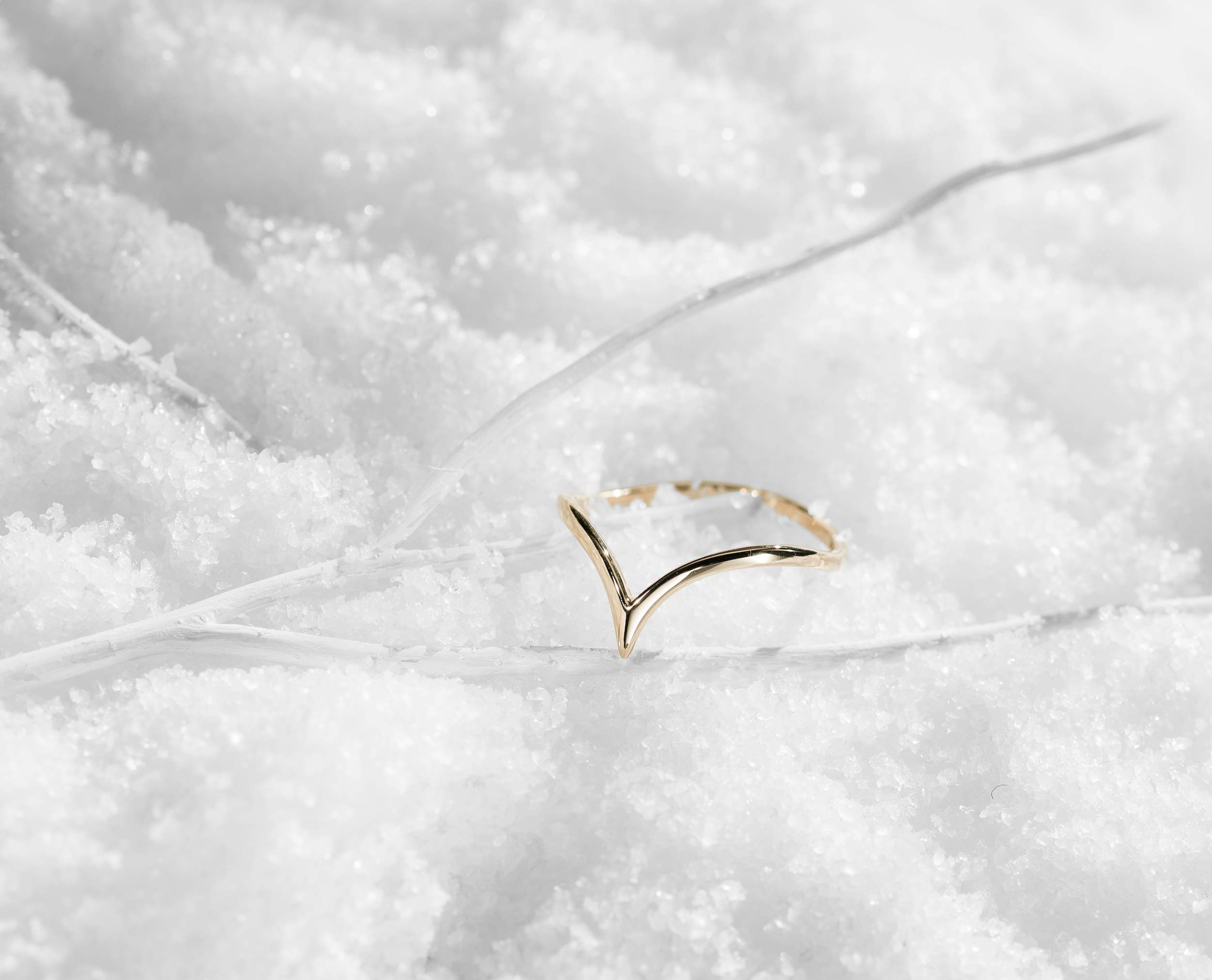 14K Solid Yellow Gold Chevron Wedding & Engagement Ring for Women - Handmade Minimalist V-Shaped Triangle Band - Perfect for Bridal, Anniversary & Everyday Elegant Jewelry