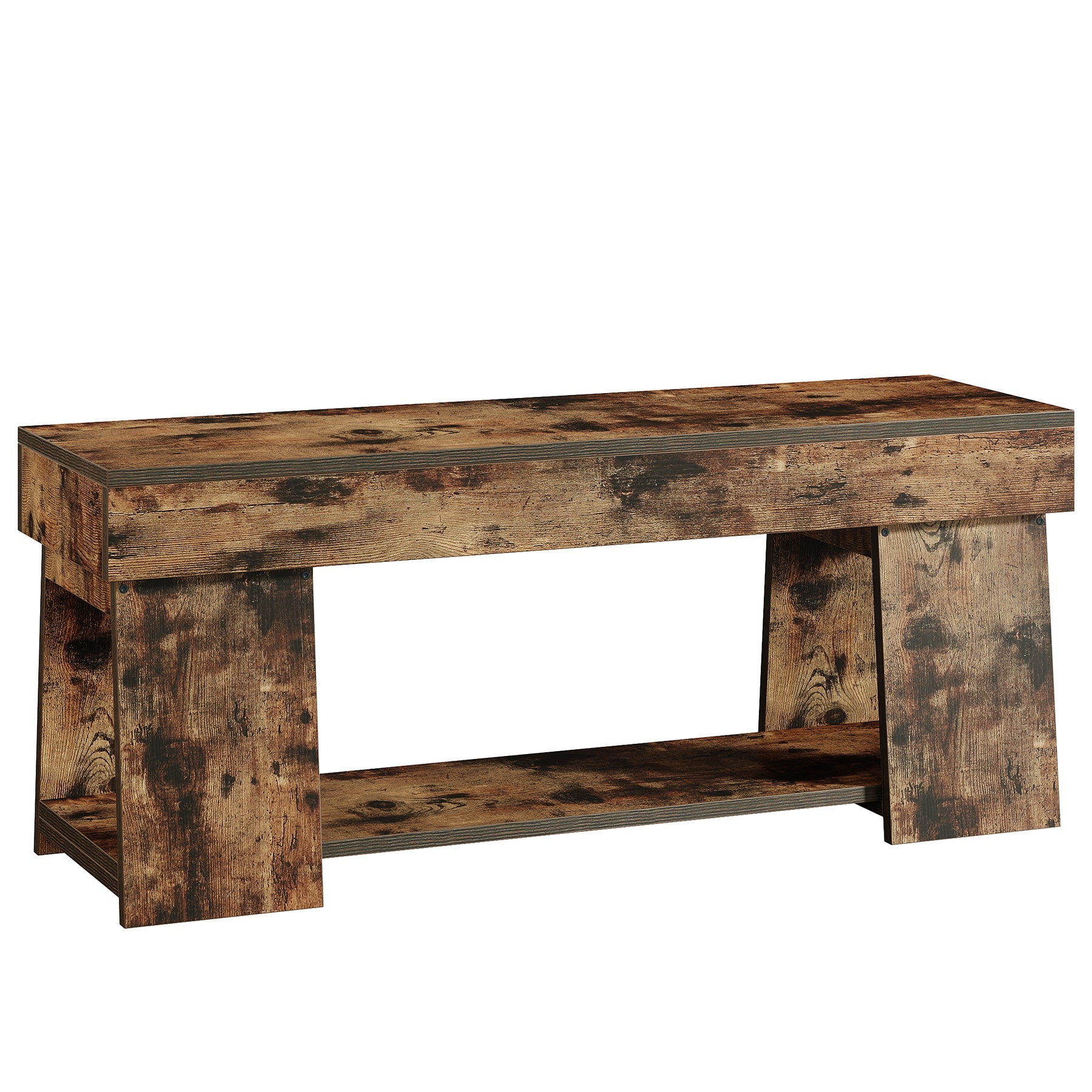 41-Inch Dining Bench with Storage Shelf - Long Kitchen Bench for Dining Room, Breakfast Nook & Entryway - Space-Saving Storage Solution