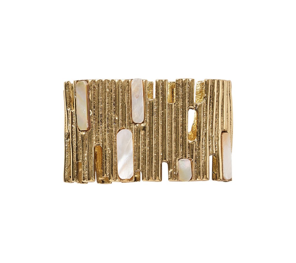Elegant Matrix Napkin Rings Set of 4 - Stainless Steel Silverware Holders for Formal Dining, Holiday Table Decor, and Wedding Place Settings