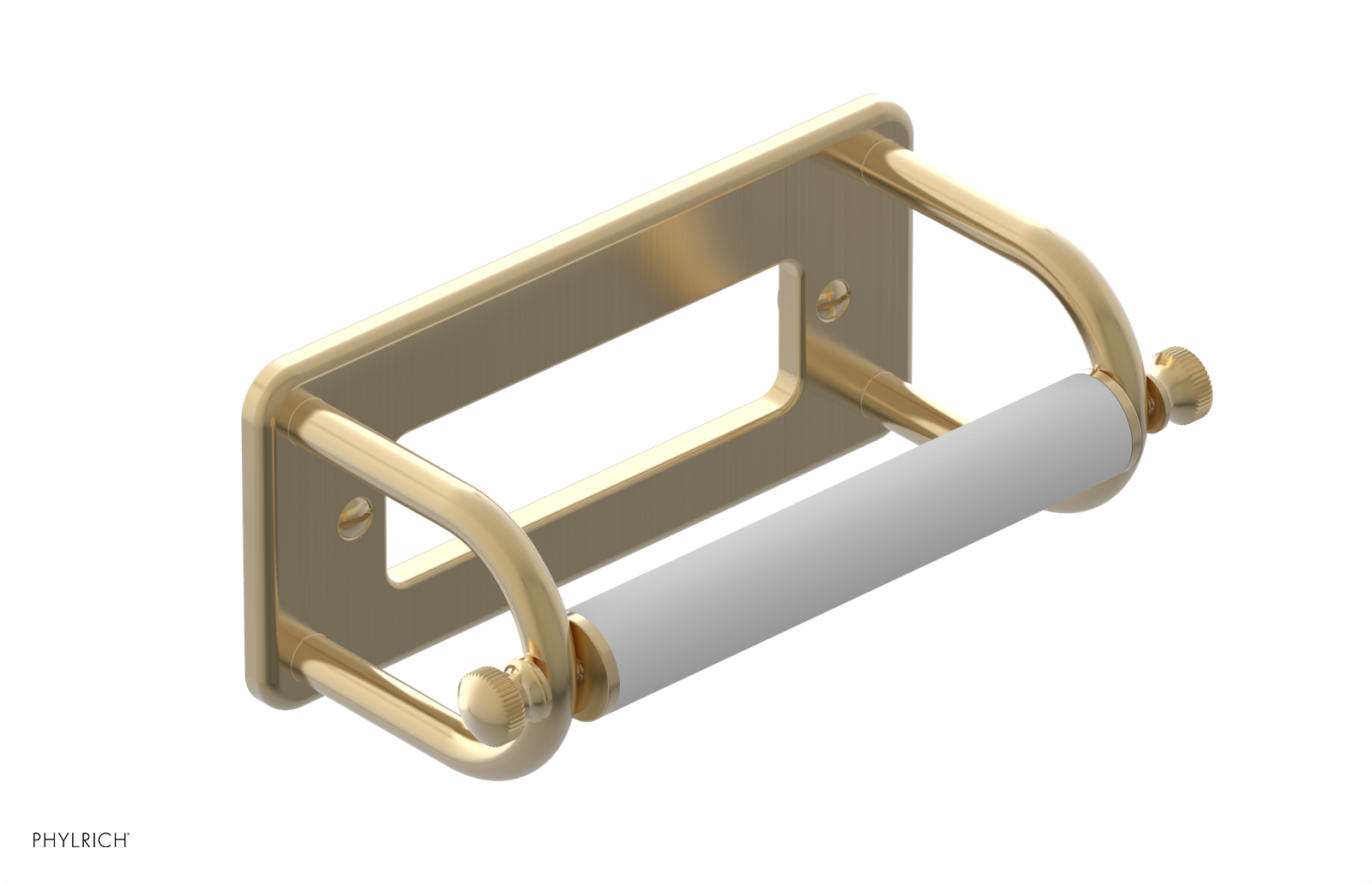 Jamestown Classic Toilet Paper Holder - Brushed Nickel Bathroom Tissue Roll Stand with Easy Installation for Home, Office & RV Use