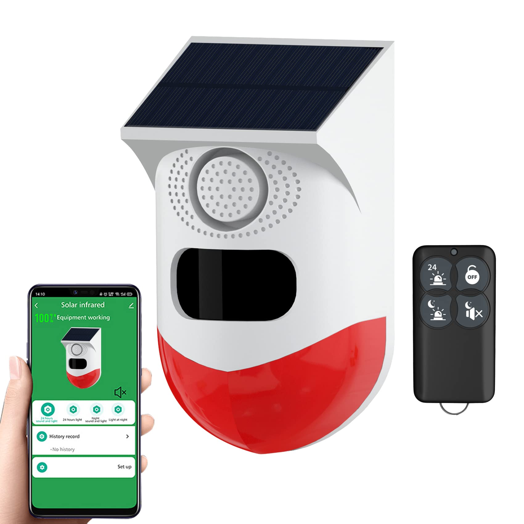 ChunHee Solar-Powered WiFi Outdoor Security Alarm - 130dB Motion Sensor Siren with Remote & Tuya Smart App Control, IP67 Waterproof for Home, Farm, Yard, Chicken Coop - Perfect for Night Security & Property Protection