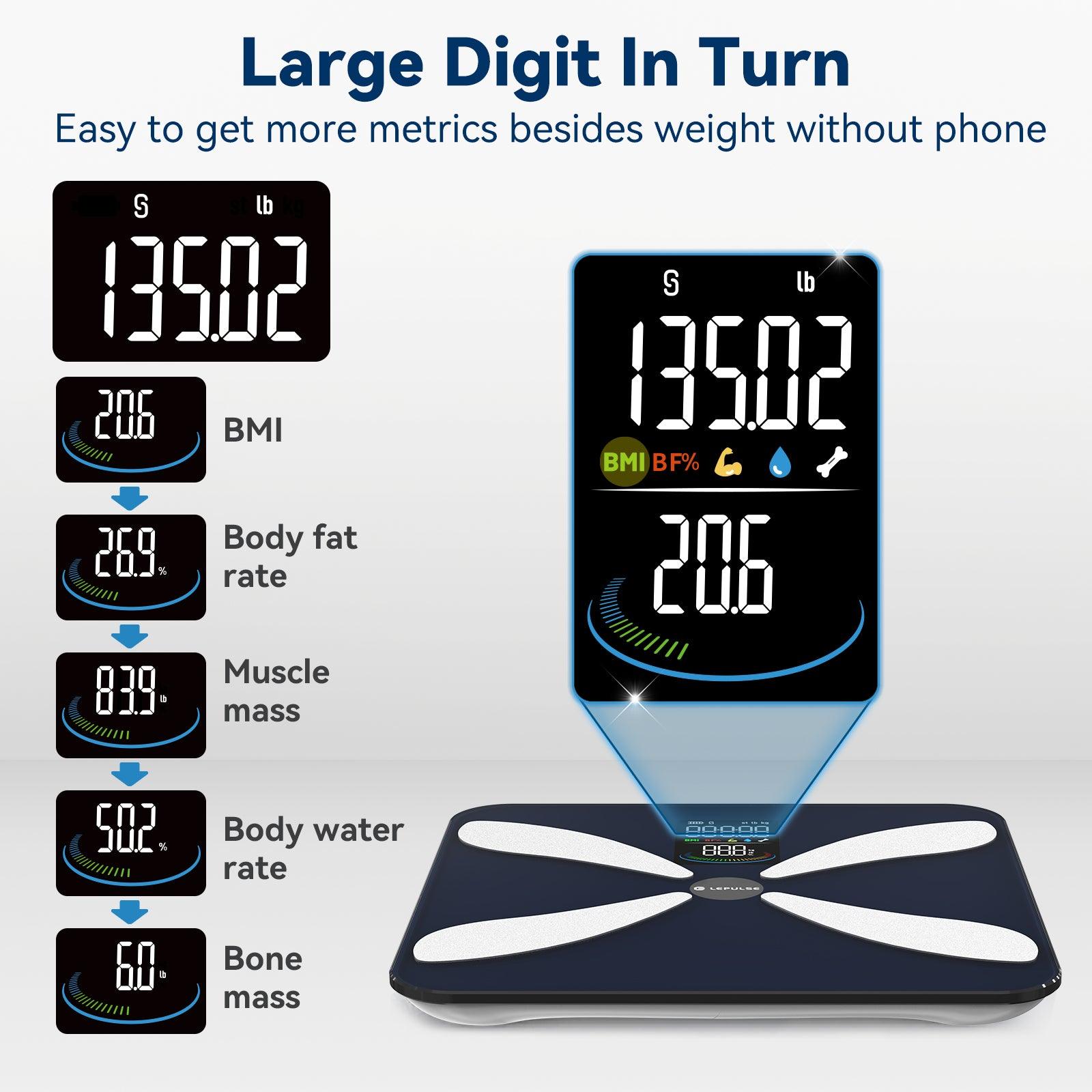 Lepulse F3 Digital Kitchen Scale - 33lb/15kg Large LCD Display, High Precision Weight Scale for Cooking, Baking, Coffee, Postal & Shipping (Perfect for Home, Office & Commercial Use)