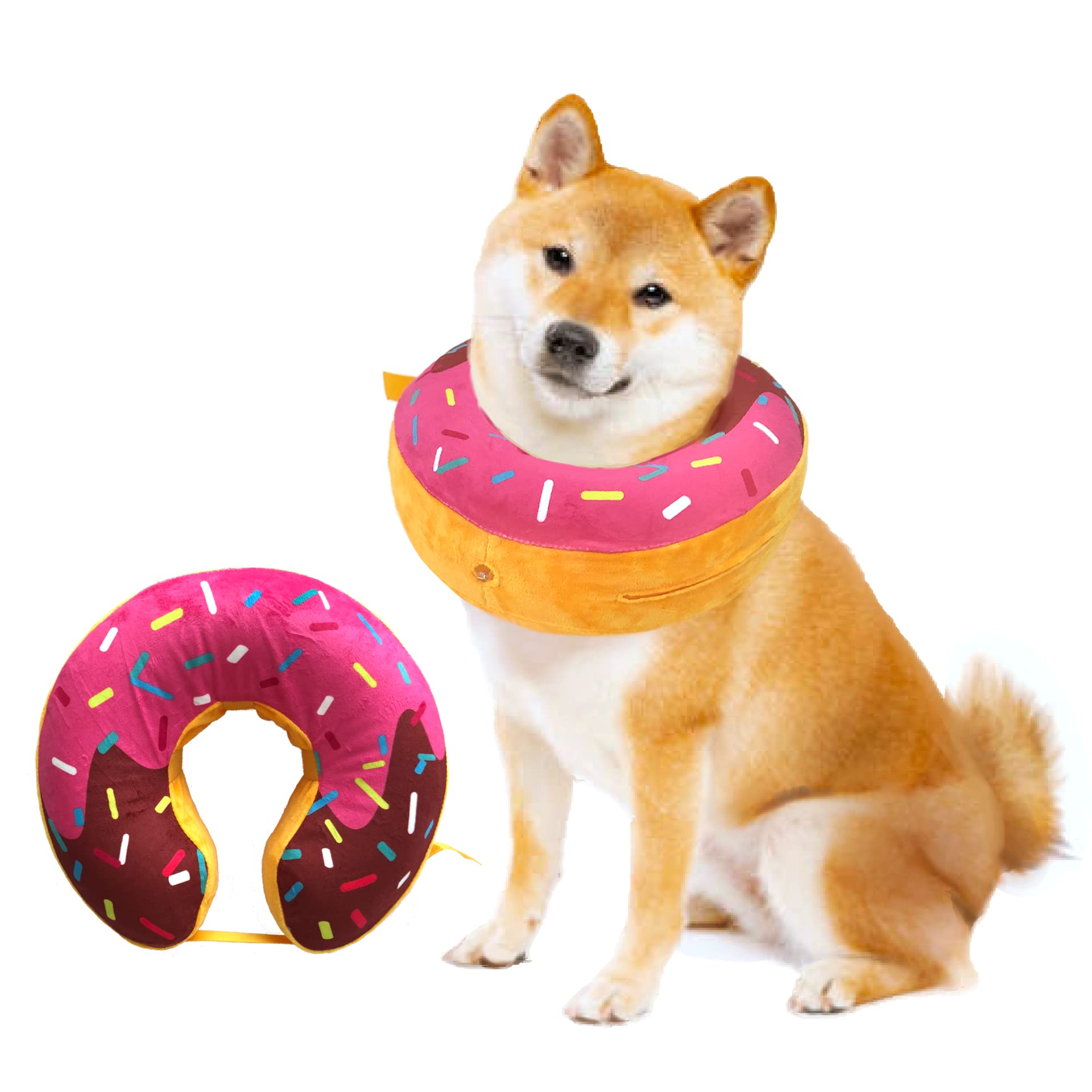 Inflatable Dog Neck Donut Collar - Large Size Elizabethan Cone Alternative for Post-Surgery Recovery - Soft Protective E-Collar for Dogs - Perfect for Wound Healing, Licking Prevention & Comfort After Spay/Neuter Surgery