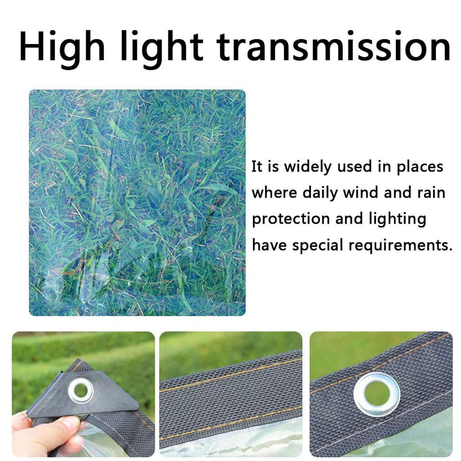 Clear Vinyl Tarps Heavy Duty Waterproof 7x30ft - Reinforced Clear Tarp with Rustproof Grommets | Dustproof, Moisture-Resistant Tarpaulin for Construction, Camping, Pool Cover & Outdoor Protection