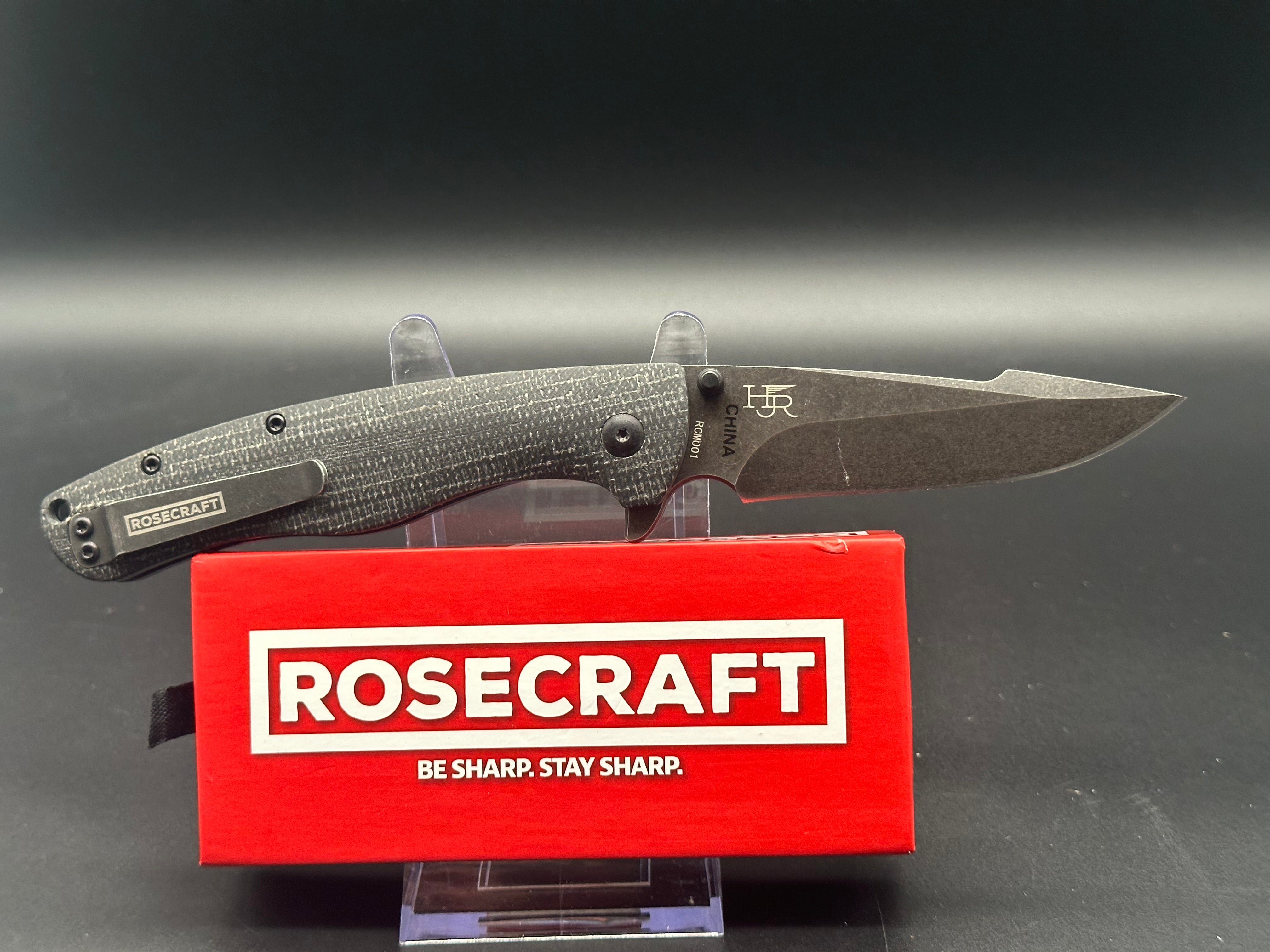 Rosecraft Mohok Folding Knife with D2 Steel Blade & Micarta Handle - Perfect for Camping, Hiking, and Outdoor Adventures