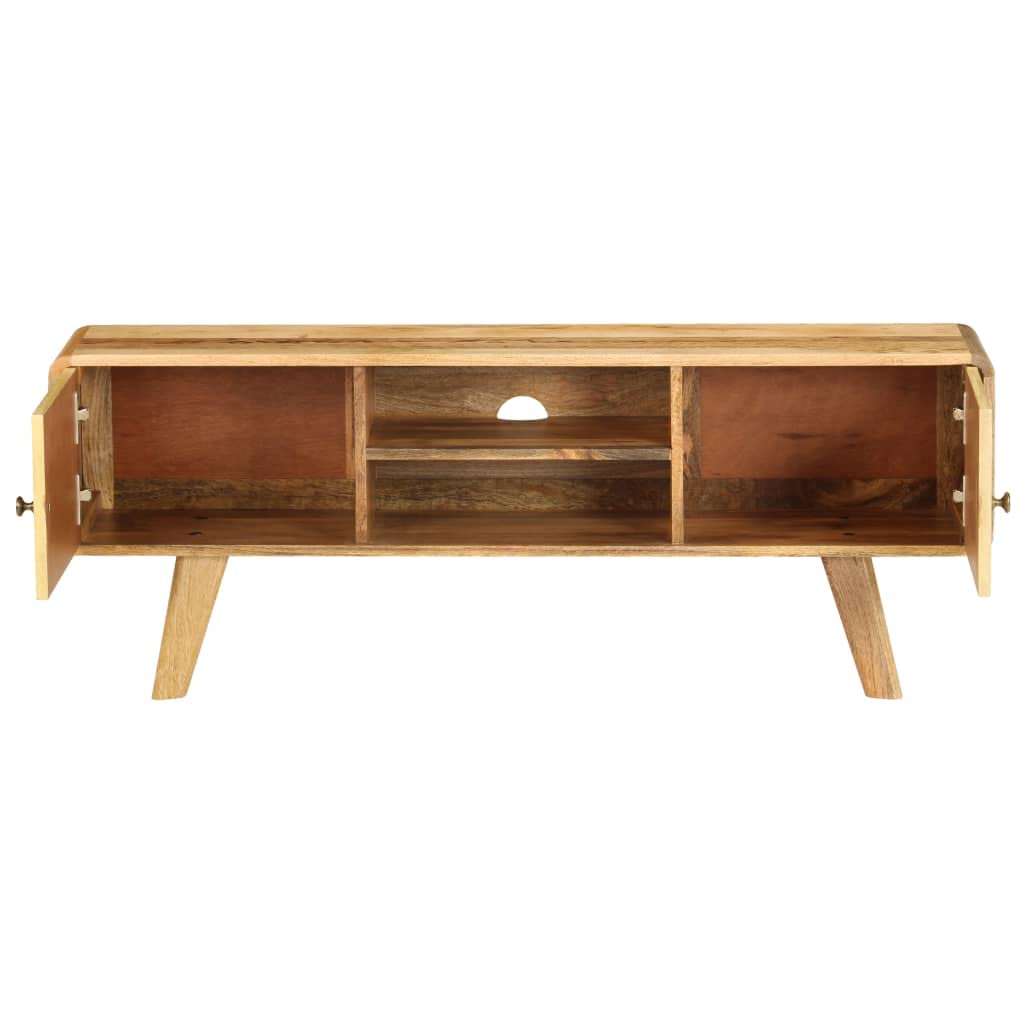 Vintage Mid-Century Modern TV Stand - 50 Inch Solid Mango Wood Entertainment Center with Storage (47.2