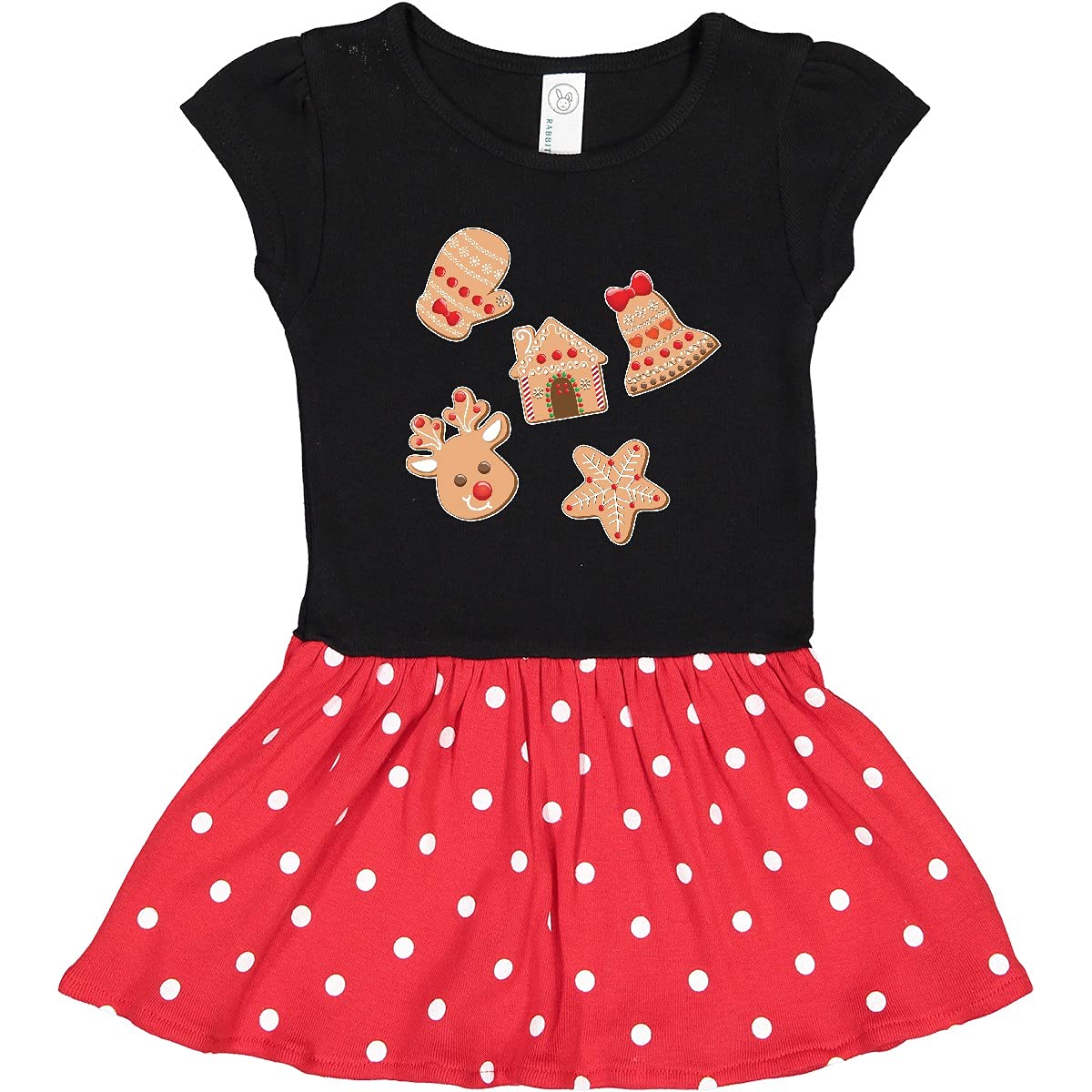 Inktastic Christmas Gingerbread Cookies Toddler Dress - Cute Holiday Outfit for Baby Girls | Perfect for Christmas Photos, Parties & Family Gatherings