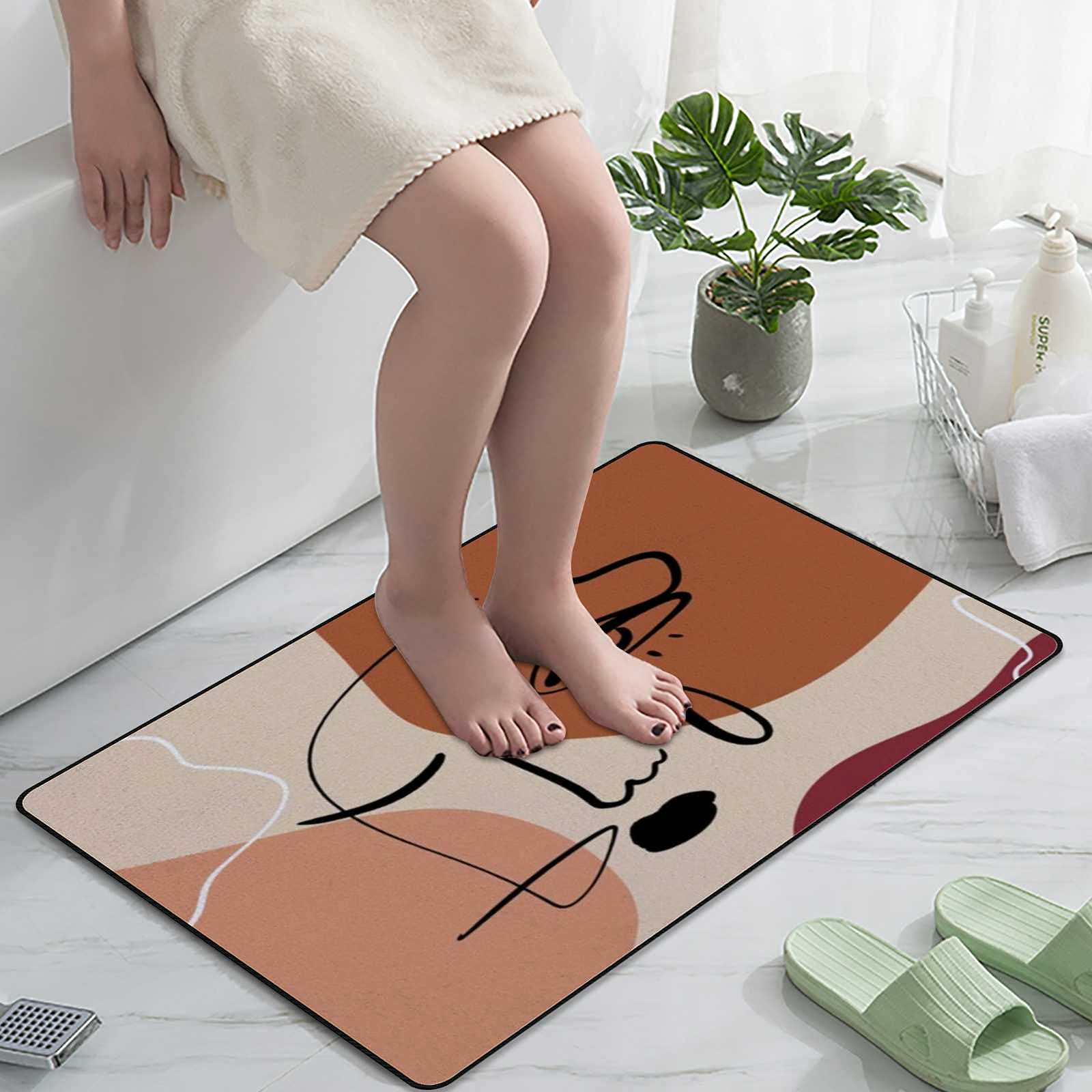 Non-Slip Bath Rug - Super Absorbent Microfiber Velvet Bath Mat in Warm Terracotta, 36x24 Inch - Soft Shower & Bathroom Floor Carpet for Safety & Comfort - Perfect for Entryway, Front Door & Wet Areas