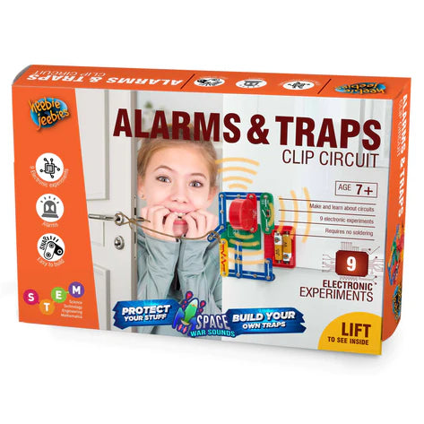 HEEBIE JEEBIES Clip Circuit Alarms & Traps - Electronic Science Kit for Kids, STEM Learning Toys with Alarm Circuits | Perfect for Classroom Science Projects & Home Experiments