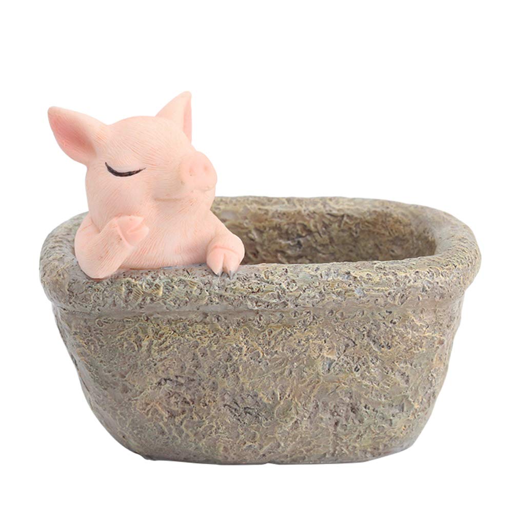 Cabilock 1pc Resin Mini Flower Planter - Ceramic Succulent & Air Plant Pot Holder, Decorative Artificial Plant Pot for Bonsai, Home Office Desk Decor | Perfect for Indoor Plants, Table Centerpiece, and Gift Ideas