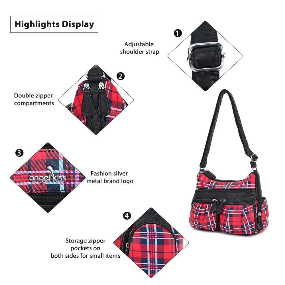 Angelkiss Women's Crossbody Bags - Stylish Faux Leather Shoulder Handbags & Medium Purses for Everyday Use, Work, and Travel