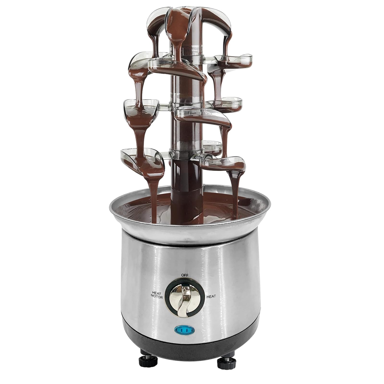 4-Tier Stainless Steel Electric Chocolate Fountain Machine - 2.5lb Capacity for Chocolate, Cheese, Sauces & Liqueurs - Perfect for Weddings, Birthday Parties & Christmas Gifts - Ideal for Dessert Buffets, Holiday Entertaining & Special Events