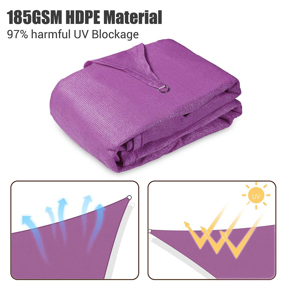 8'x10' Rectangle Sun Sail Shade Canopy - UV Protection Outdoor Shade for Patio, Garden, Pool & Backyard - TheLAShop