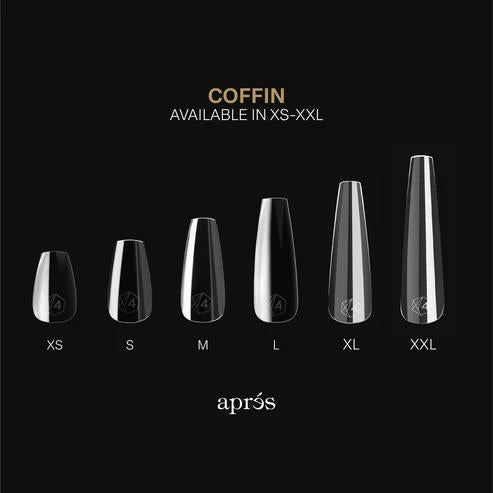 Apres Gel X Natural Coffin Extra Short Nail Tips - 280Pcs (50Pcs/Box) - DIY Salon Quality Press-On Nails for Home & Professional Manicure