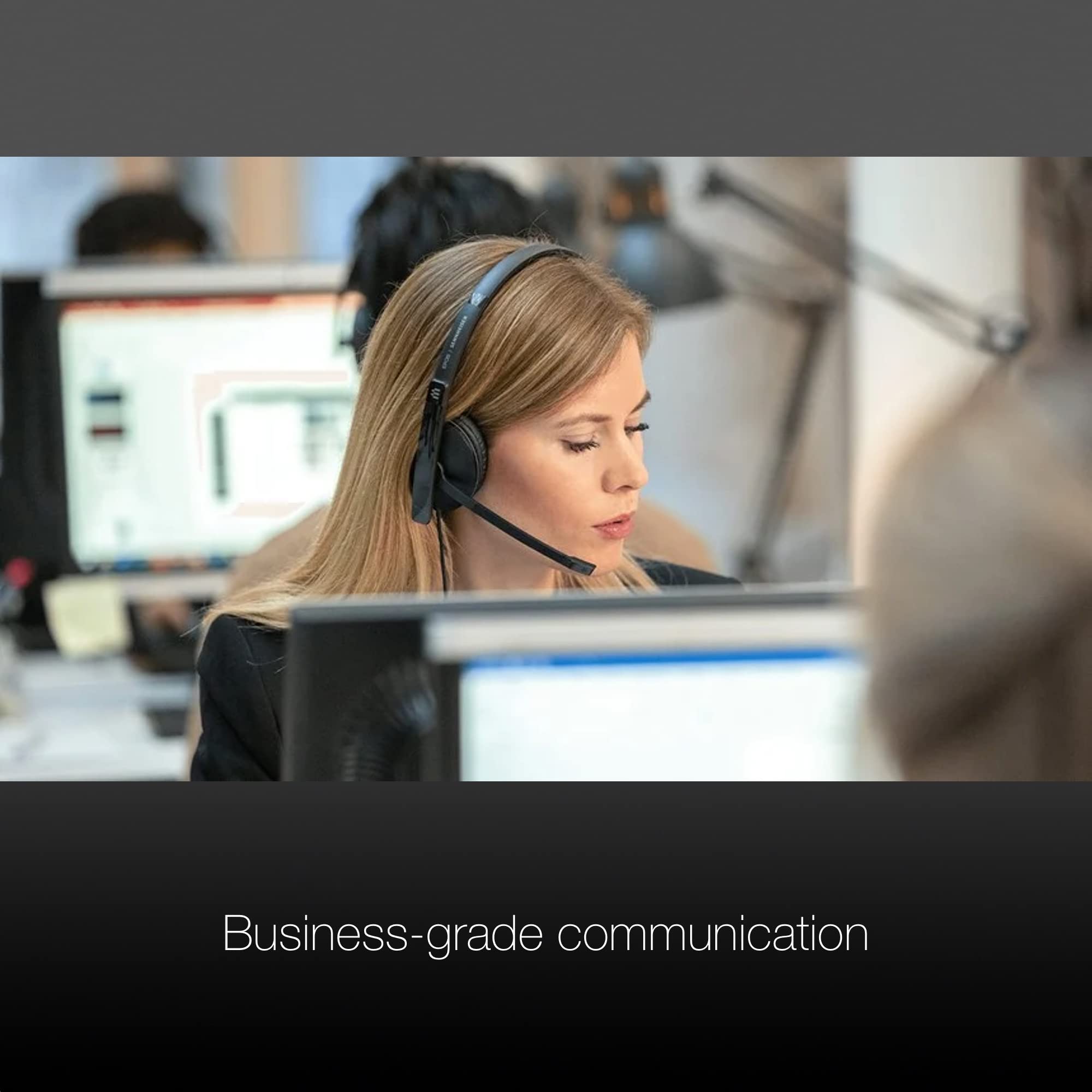 EPOS Sennheiser 165 UC Stereo USB-C Headset with Microphone - Noise Cancelling for Zoom, RingCentral, 8x8, Vonage - Compatible with PC, Mac, Desk Phones & Softphones - Includes Microfiber Cleaning Cloth - Perfect for Home Office, Call Centers & Remote Work