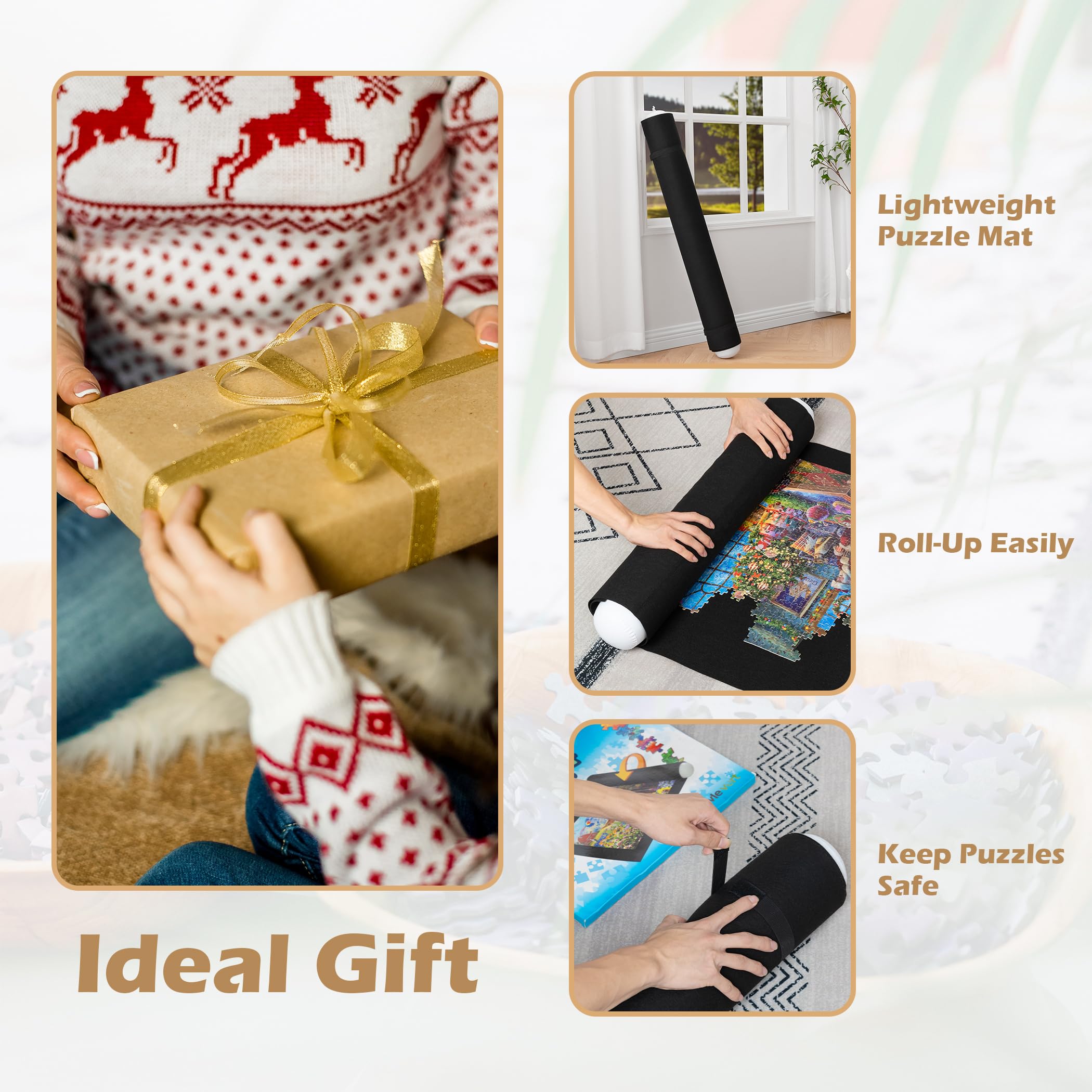 Lavievert Jigsaw Puzzle Mat Roll Up - Portable Puzzle Board & Storage Saver for Up to 1500 Pieces | Eco-Friendly Material | Perfect for Travel, Home Organization & Puzzle Enthusiasts