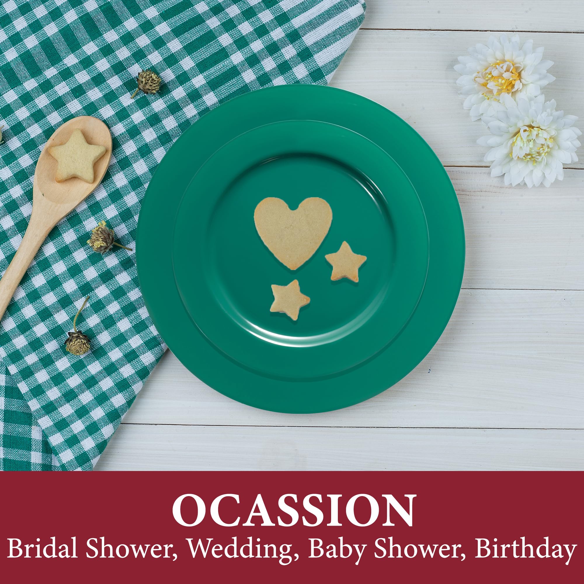 Eco-Friendly Combo Plate Set for Wedding - 120-Piece Green Disposable Dinnerware Value Pack | Perfect for Weddings, Parties & Large Gatherings