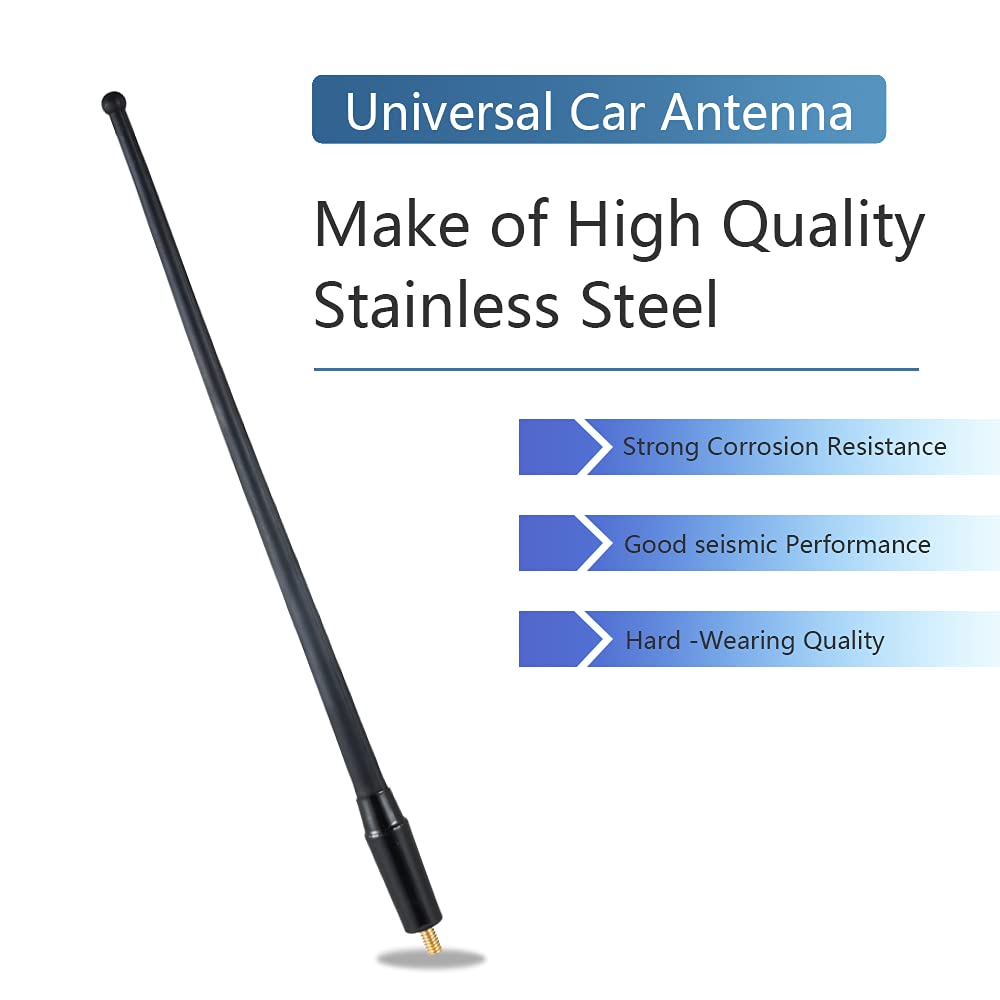 14IN Short Flexible Rubber Antenna 36.5CM Car Radio Replacement - Universal FM/AM Antenna Mast for Trucks, SUVs & Sedans - Durable All-Weather Design for Road Trips & Daily Commuting