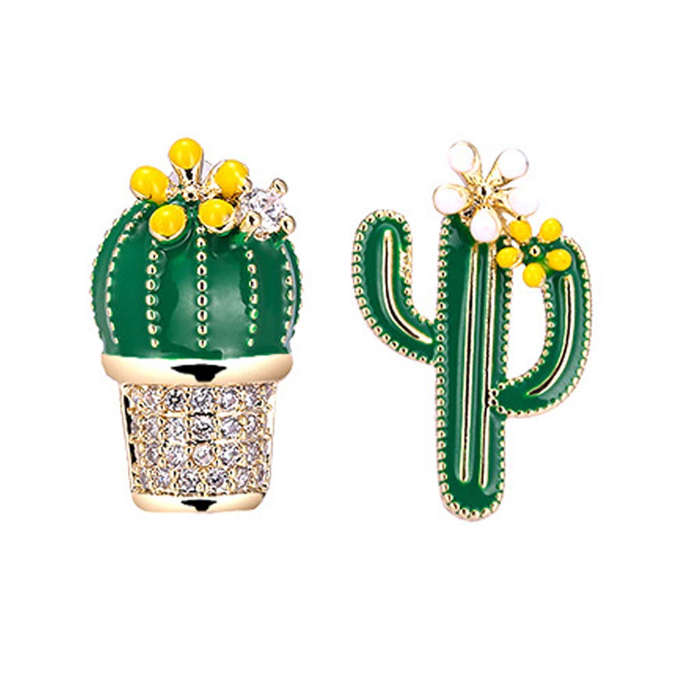 Lovely Cactus Ear Studs for Women - Alloy Earrings Delicate Ear Decorations | Perfect for Casual Wear, Parties, and Gifts