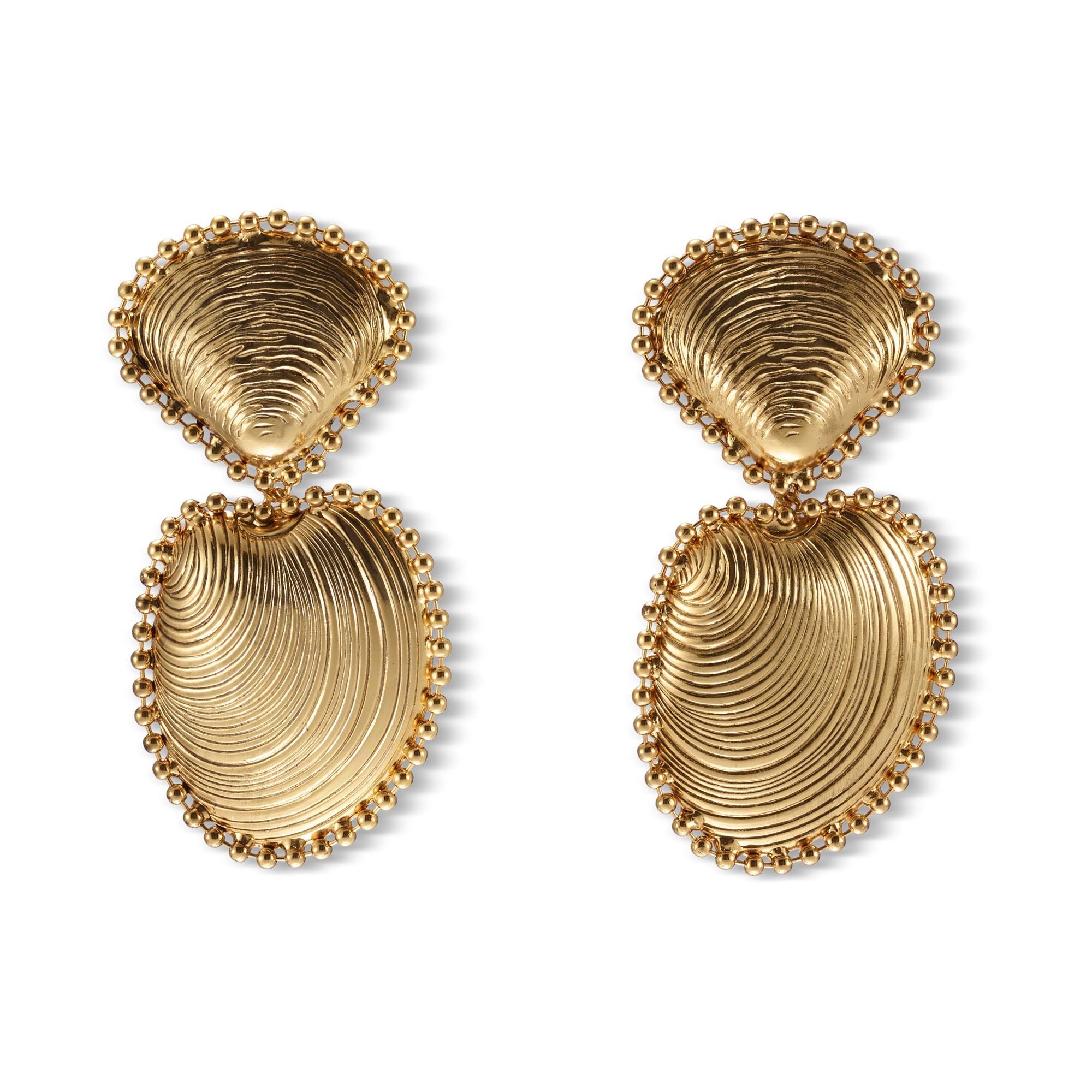 Kya Ballchain Seashell Drop Earrings for Women - Handmade Boho Beach Jewelry - Perfect for Summer Vacation, Wedding, and Party Accessories