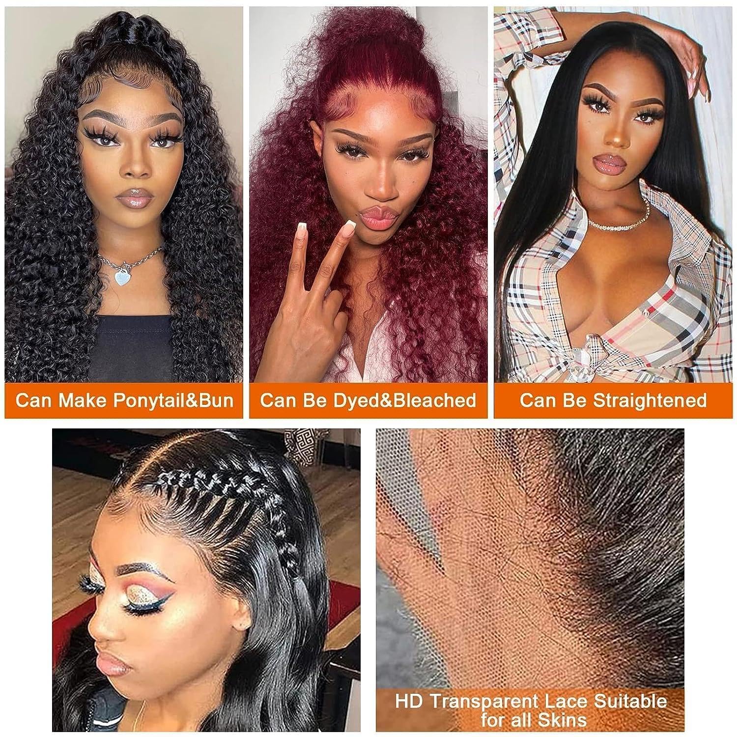 13x4 HD Lace Front Wig 20 Inch Kinky Curly Human Hair Wig - Pre Plucked 180% Density Natural Black Women's Lace Front Wigs for Daily Wear, Parties & Special Occasions