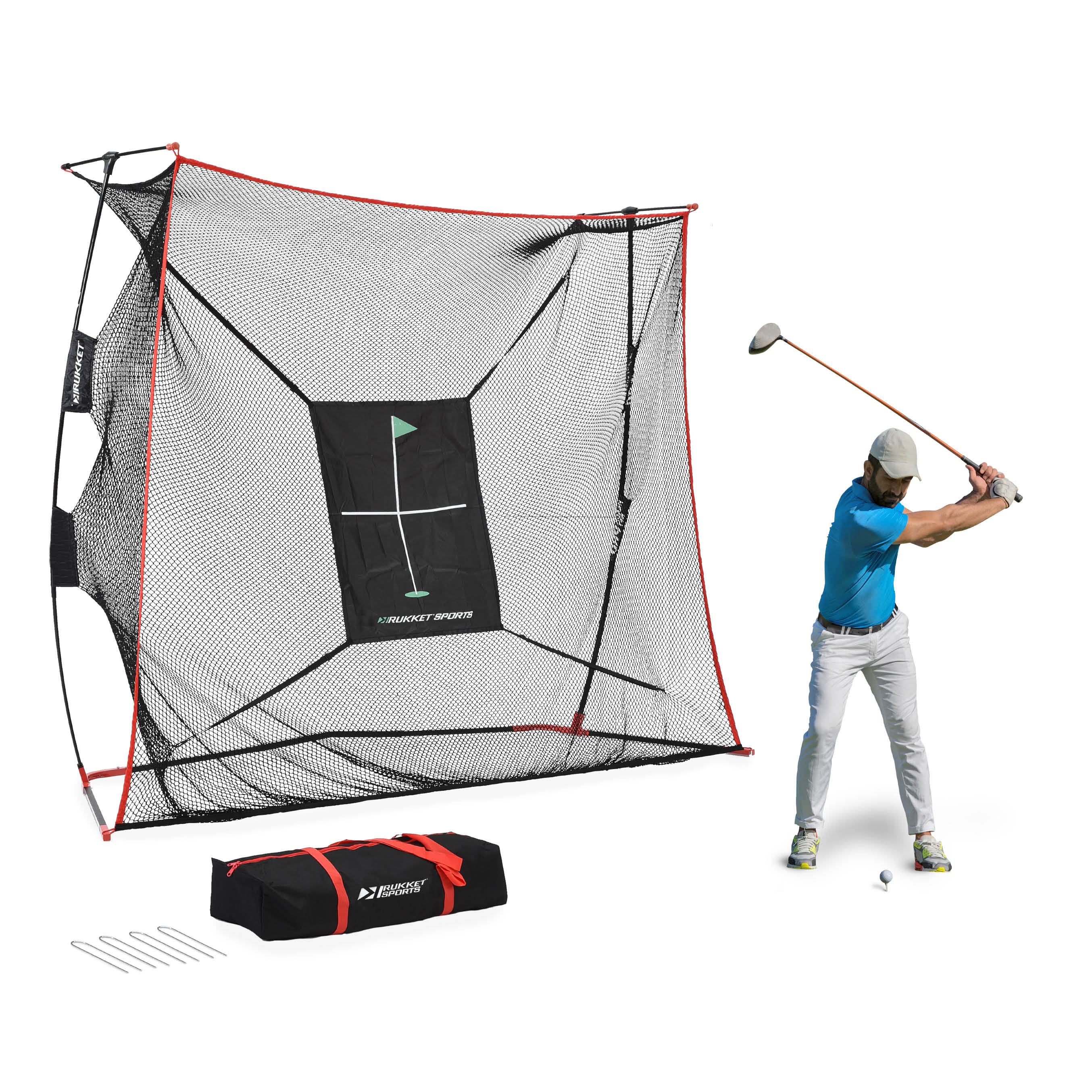 Haack Pro Golf Practice Net - Durable & Portable Golf Training Net for Indoor/Outdoor Use - Perfect for Backyard, Driving Range & Home Golf Practice