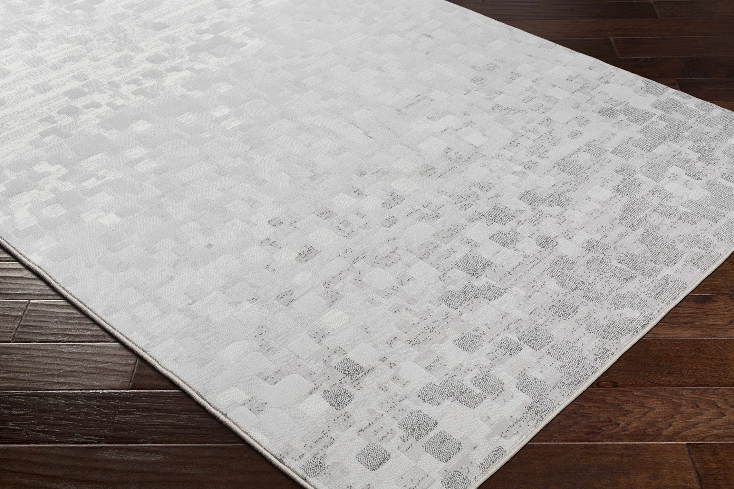 Hauteloom Modern Gray and White Area Rug 2' x 2'11