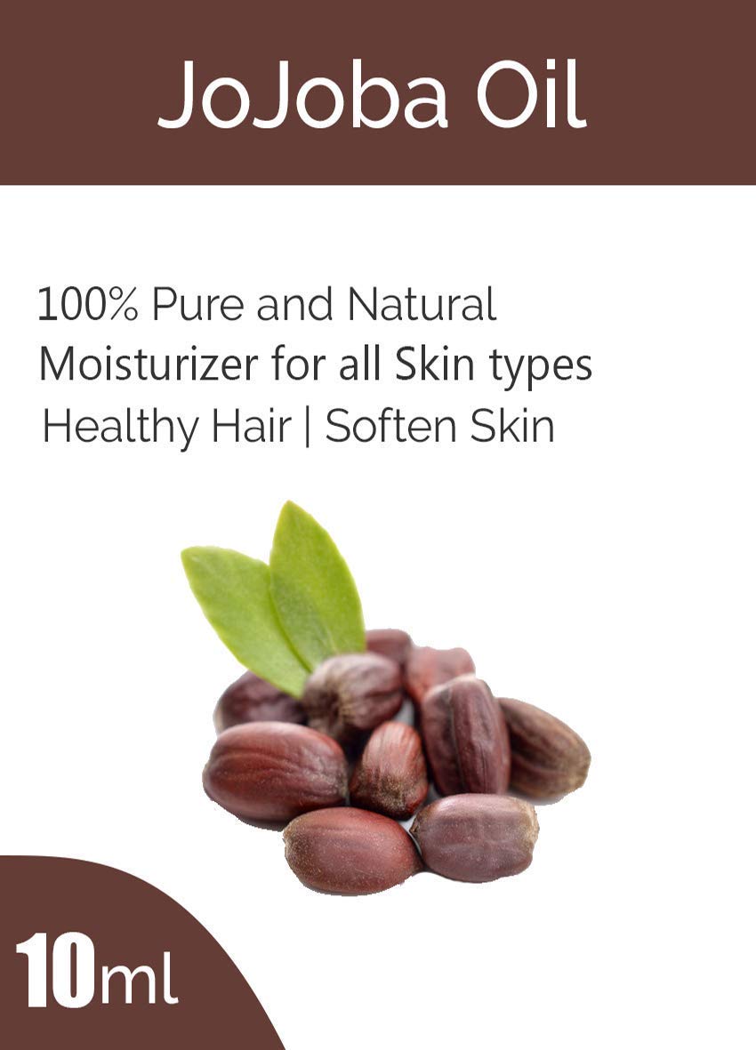 Organic Jojoba Oil for Acne Prone Skin & Hair Care - 100% Pure Herbal Ayurvedic Treatment (10ml) | Face Moisturizer, Scalp Treatment & Natural Beauty Remedy
