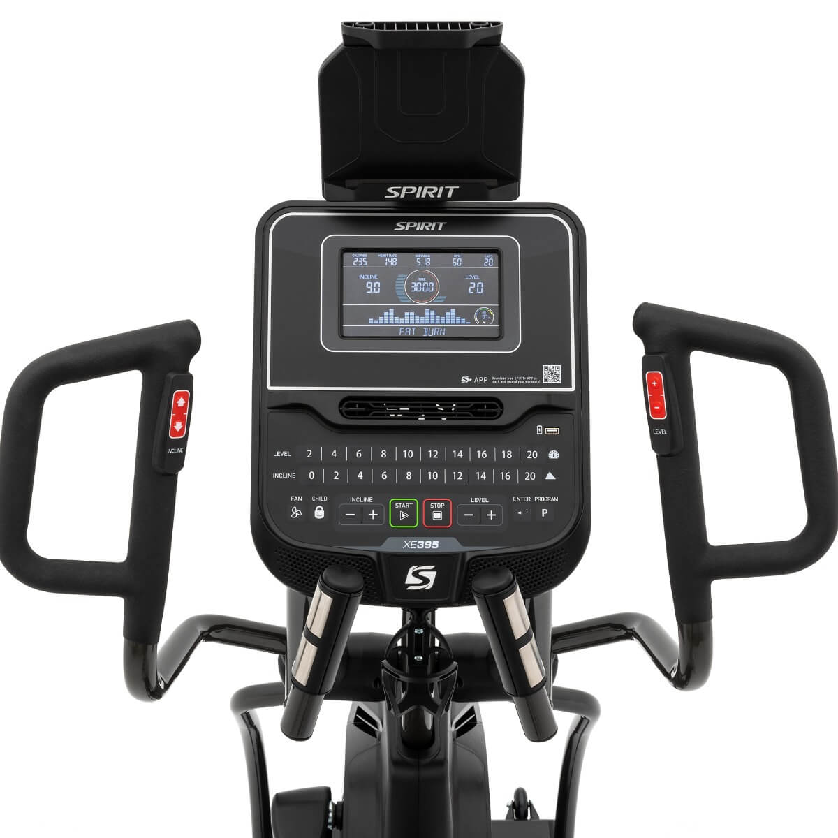 Spirit Fitness XE395 Elliptical Machine - Low Impact Cardio Trainer for Home Gym, Full Body Workout Equipment with LCD Monitor | Perfect for Small Spaces & Apartment Workouts
